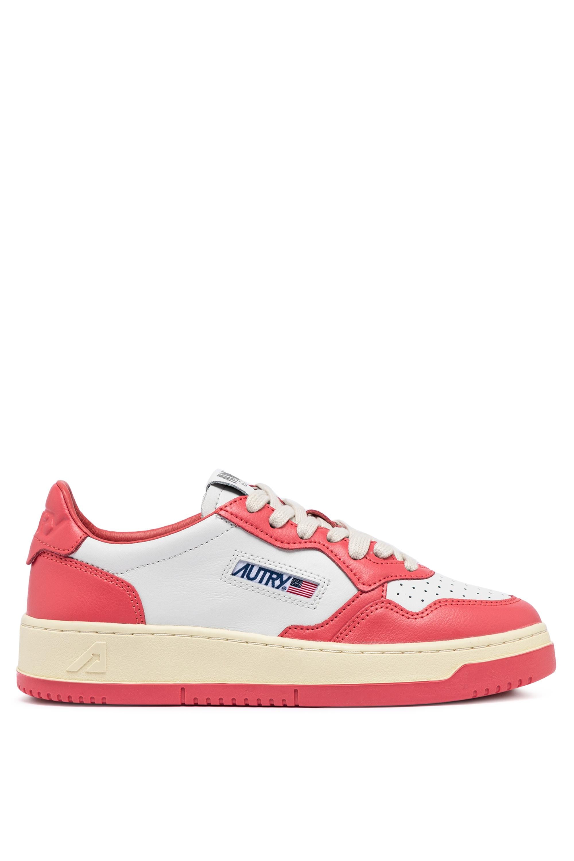 Autry Sneaker donna Medalist bicolor in pelle bianco/rosa intenso AULW WB55 WHT/TEAROSE 
