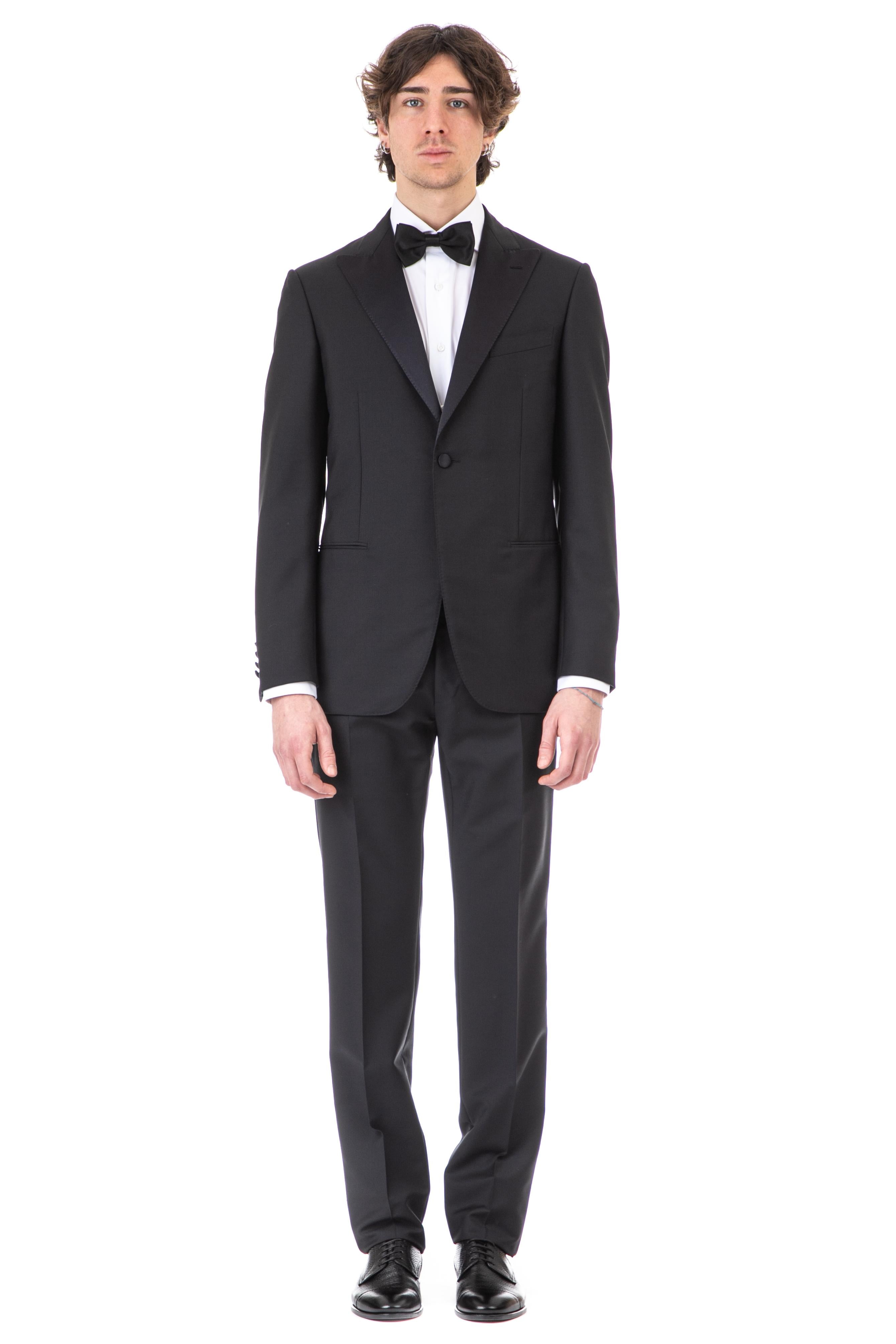 Caruso Abito smoking in lana-mohair WLN1JM111F PE0206/2 NERO 