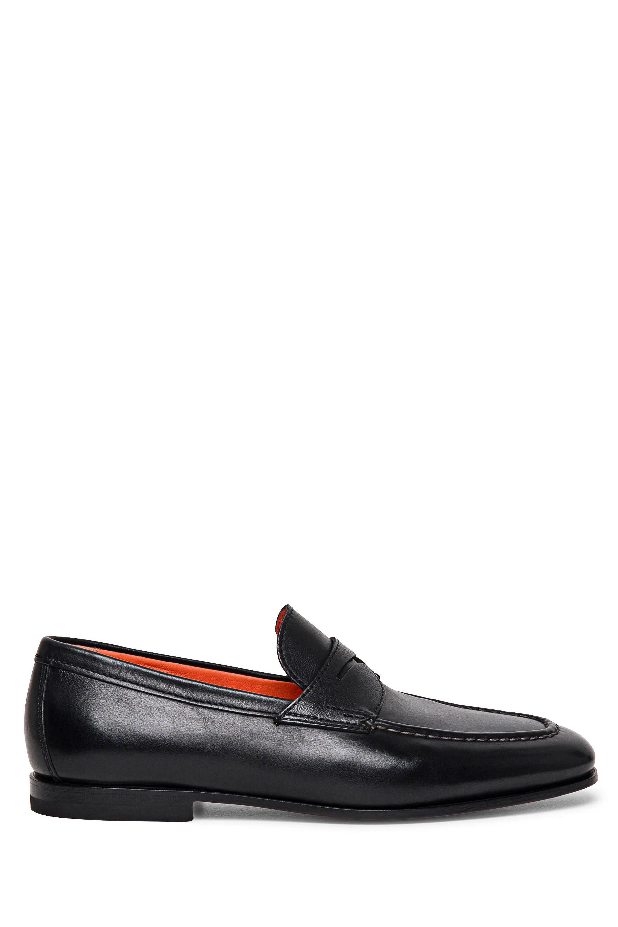 Santoni Scarpa penny loafer in pelle MCNC18007SA4BSLF/2 N01 