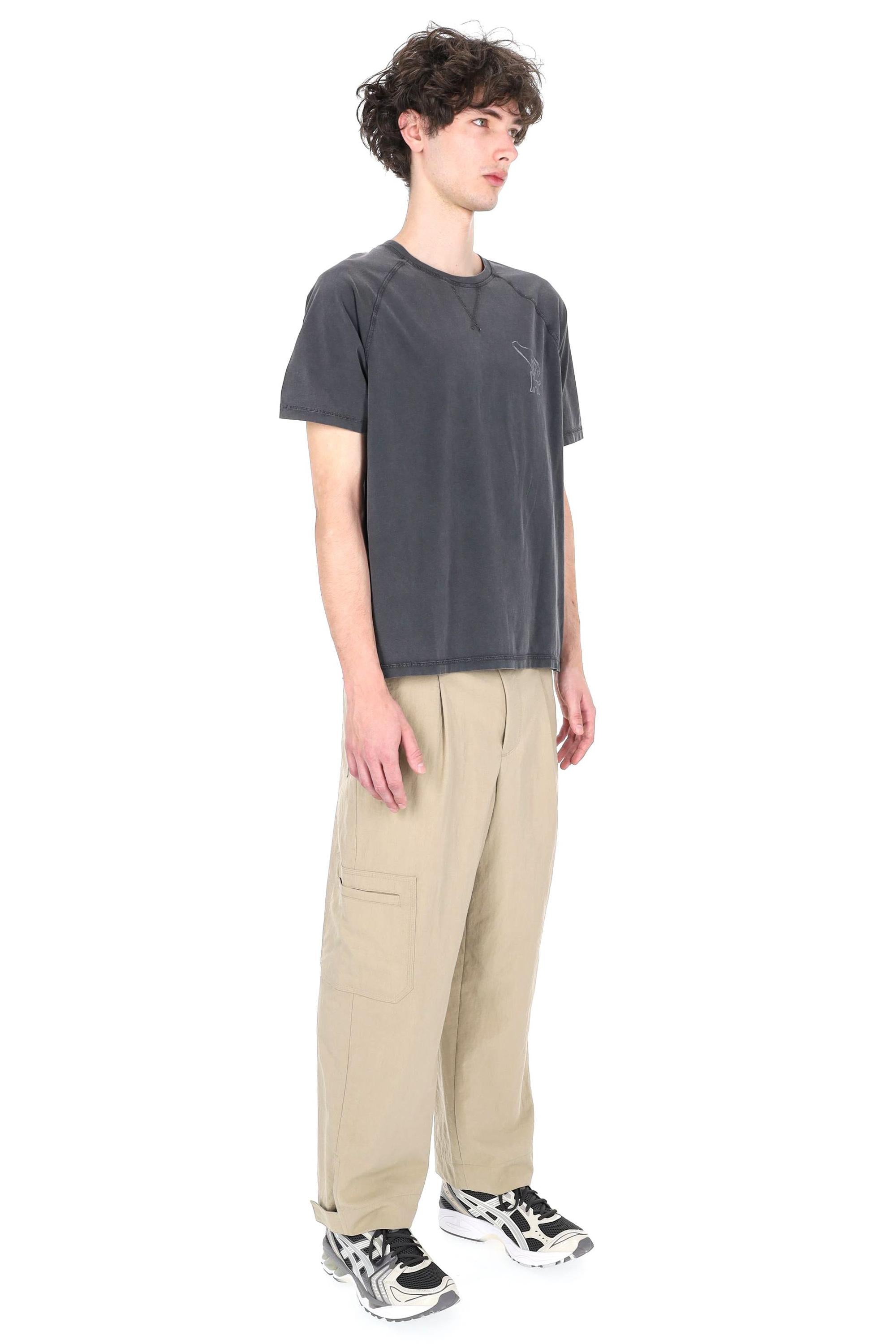 Maison Kitsuné T-shirt in cotone faded QM00103KJ7036 BLACK FADED 