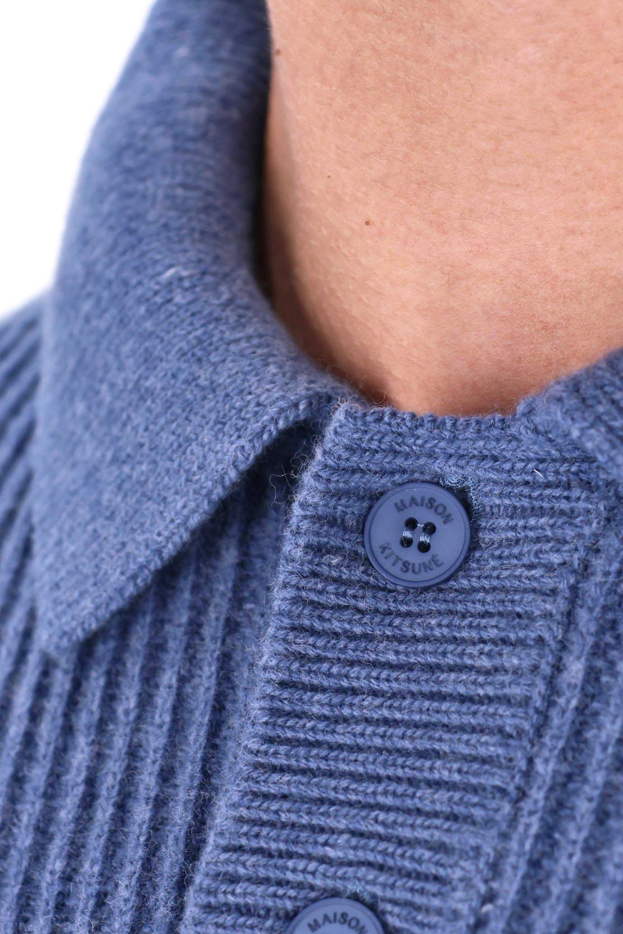 Maison Kitsuné Polo-maglieria in lana a coste over fit PM00213KT1149 0330 