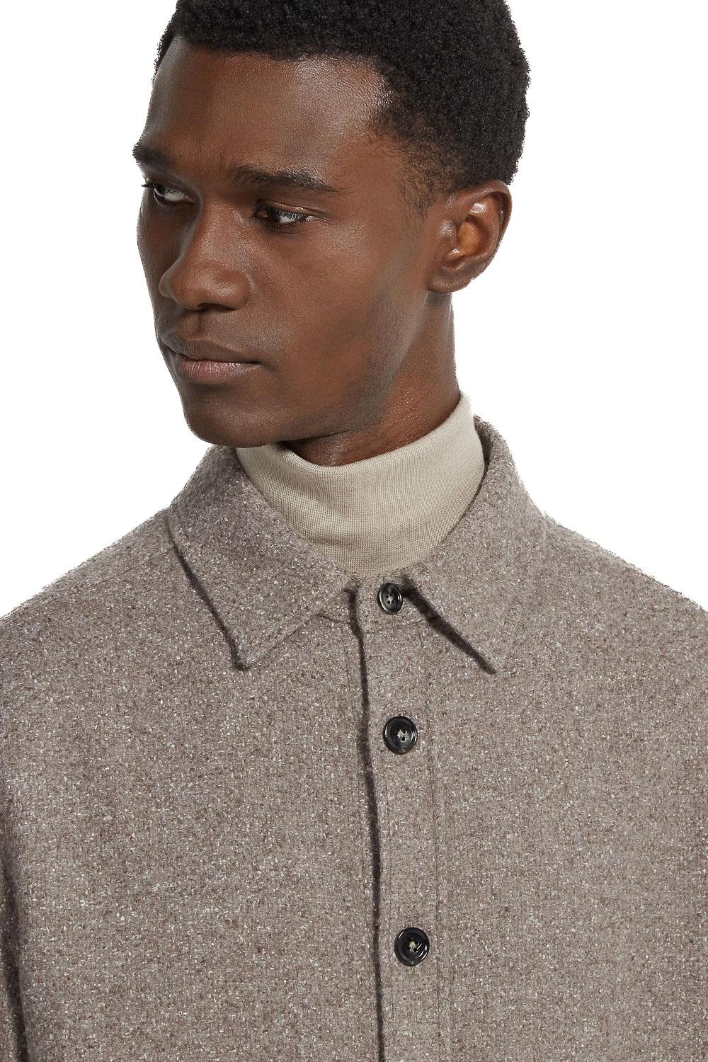 Zegna Overshirt in donegal di lana-seta UGV10A2-SOT48 018 