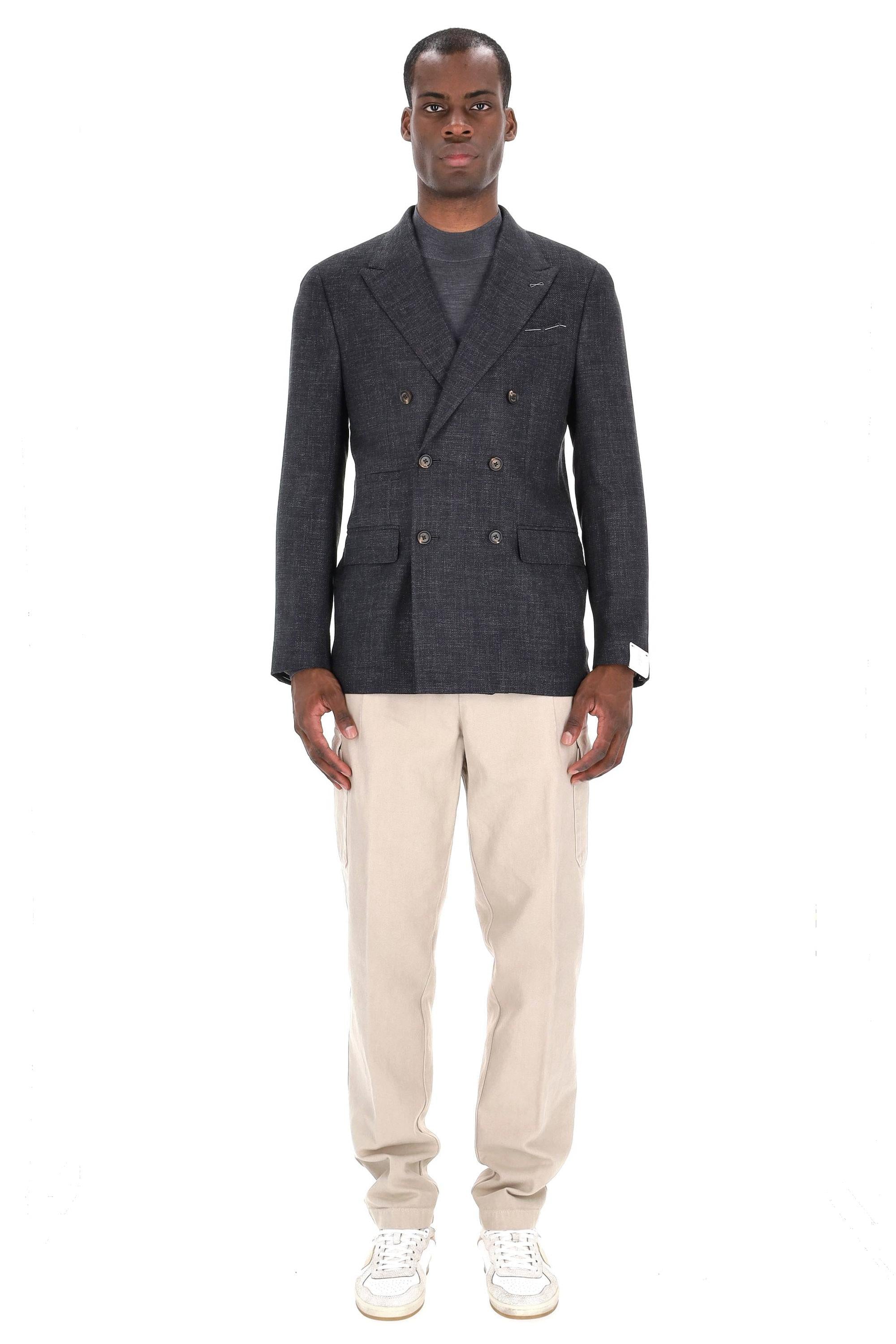 Eleventy Giacca doppiopetto tramata in lana-lino-seta L75GIAE01 TES0L118 22 