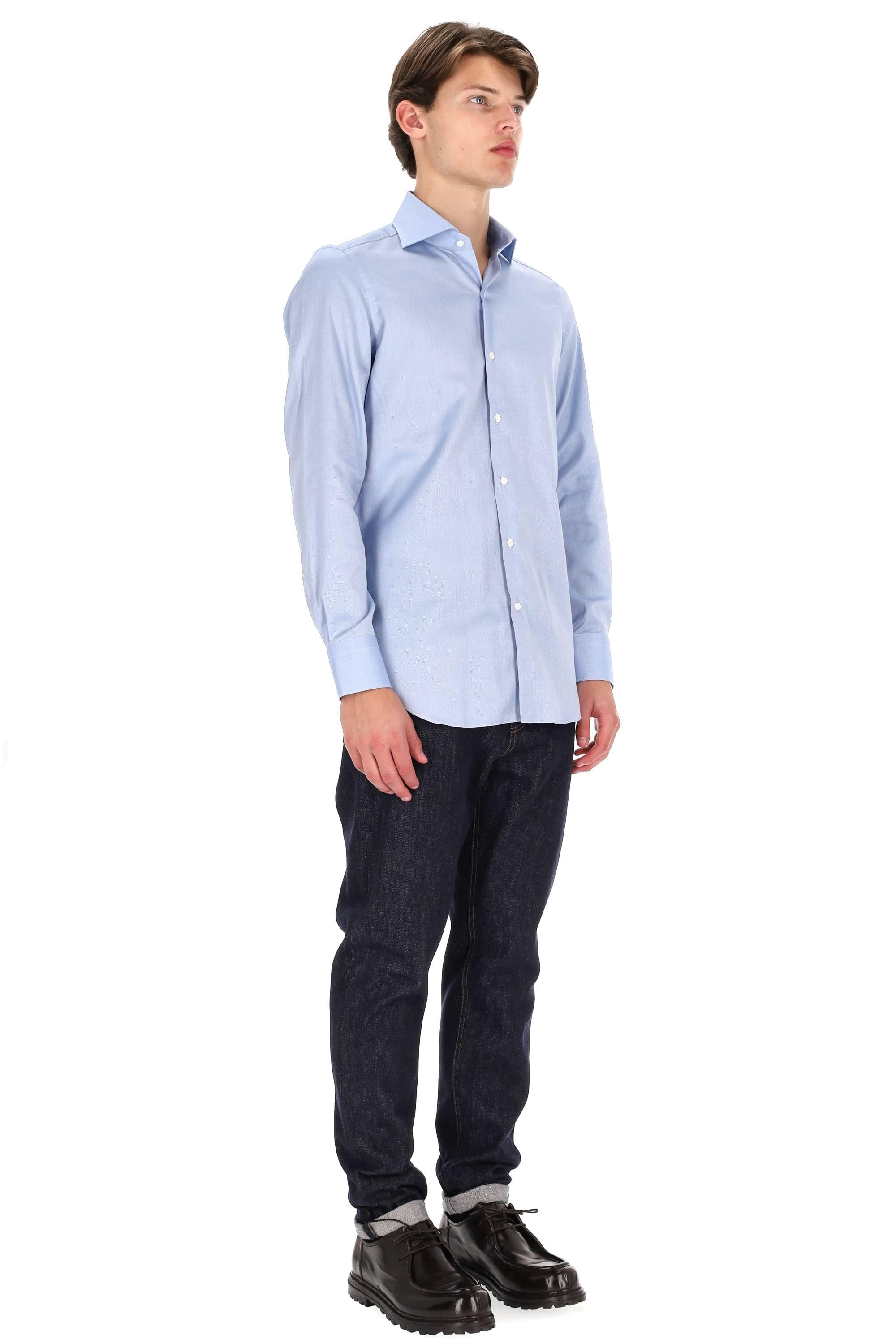Finamore Camicia sartoriale Traveller in royal oxford linea Milano ML-149197-C0238T/2 05 