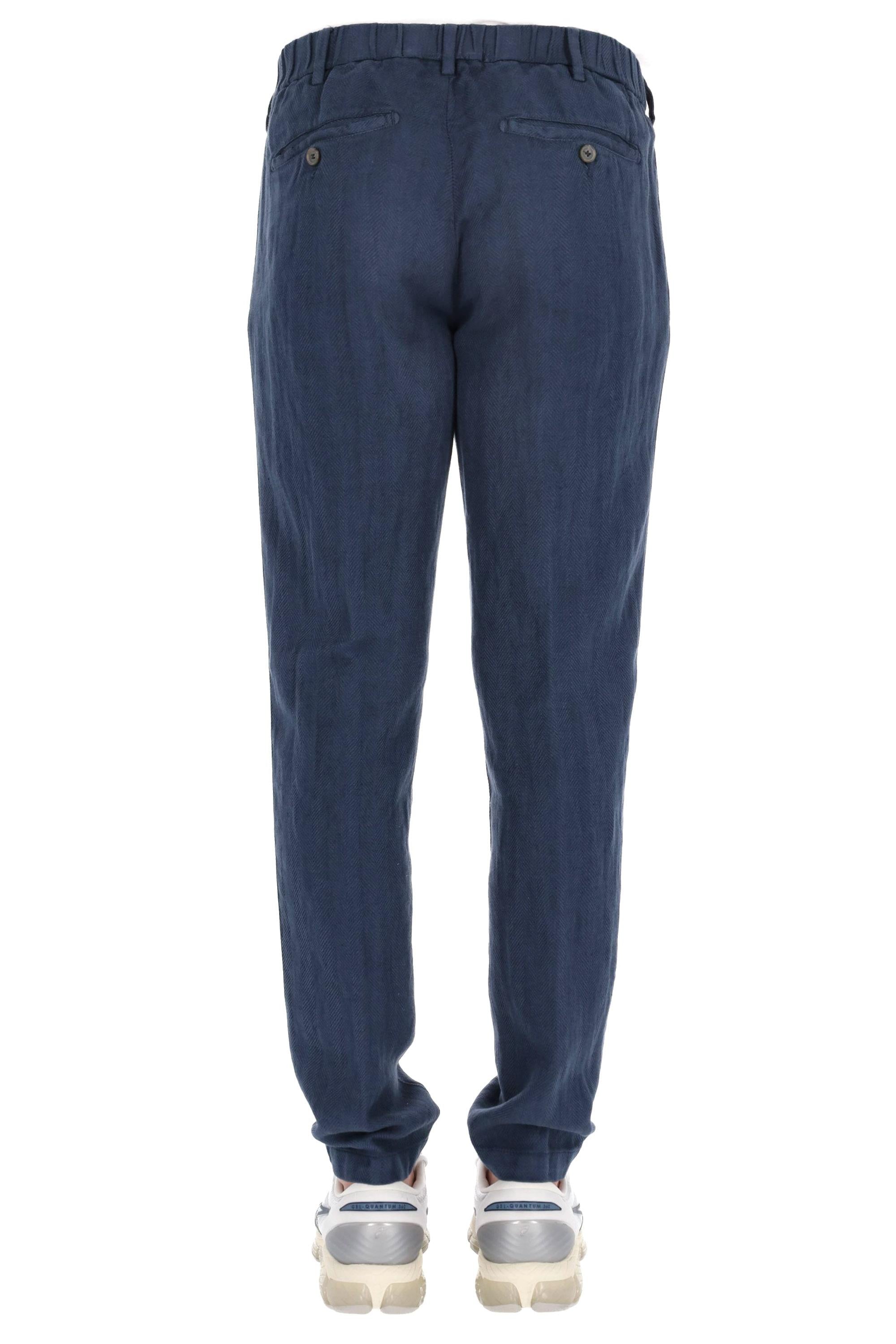 Pantalone a spina di pesce in cotone-lino Apollo 25M12L 78 031 Myths 