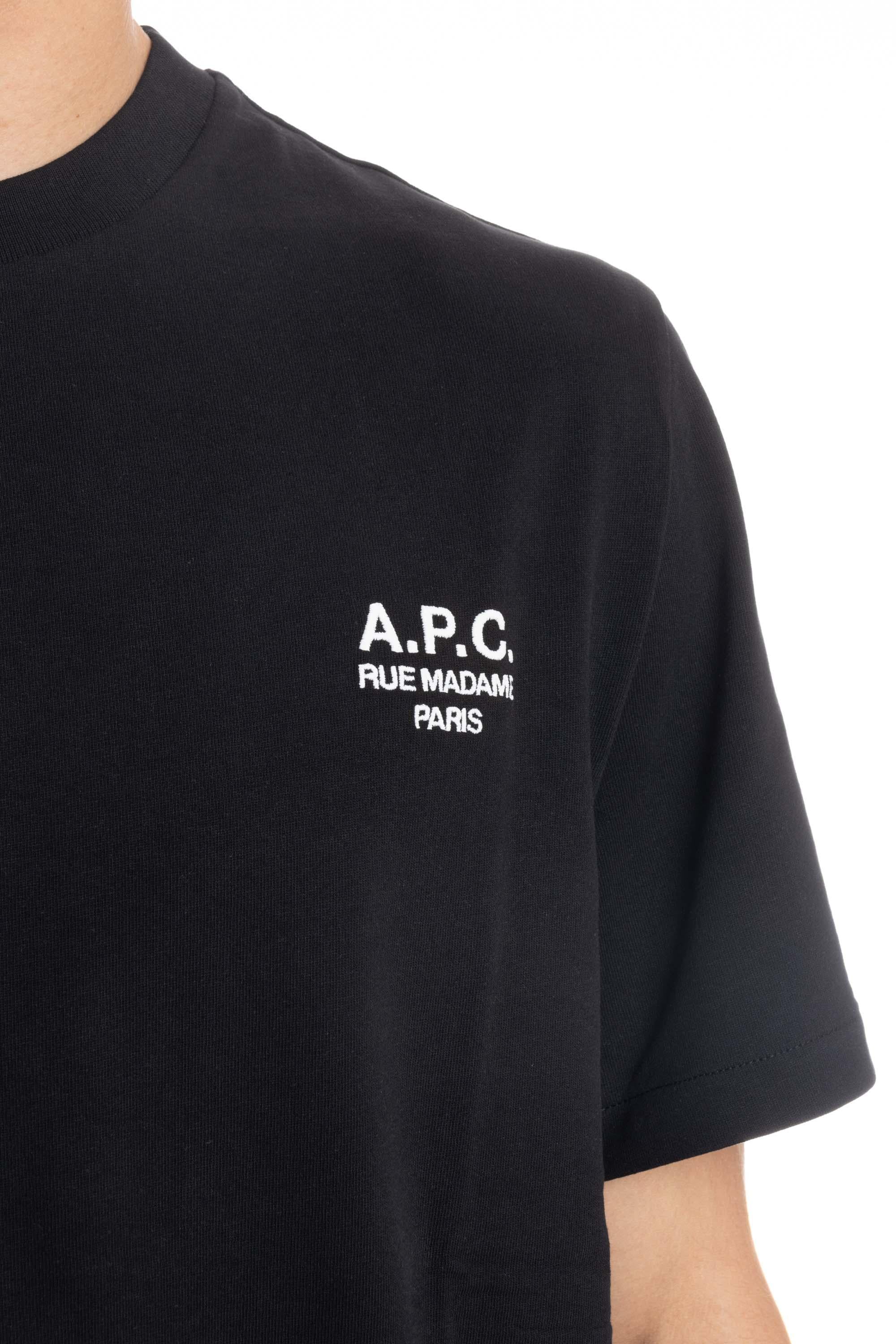 A.P.C. T-shirt in jersey di cotone Rue Madame COHBU-M26388/2 TZC NOIR/BLANC 