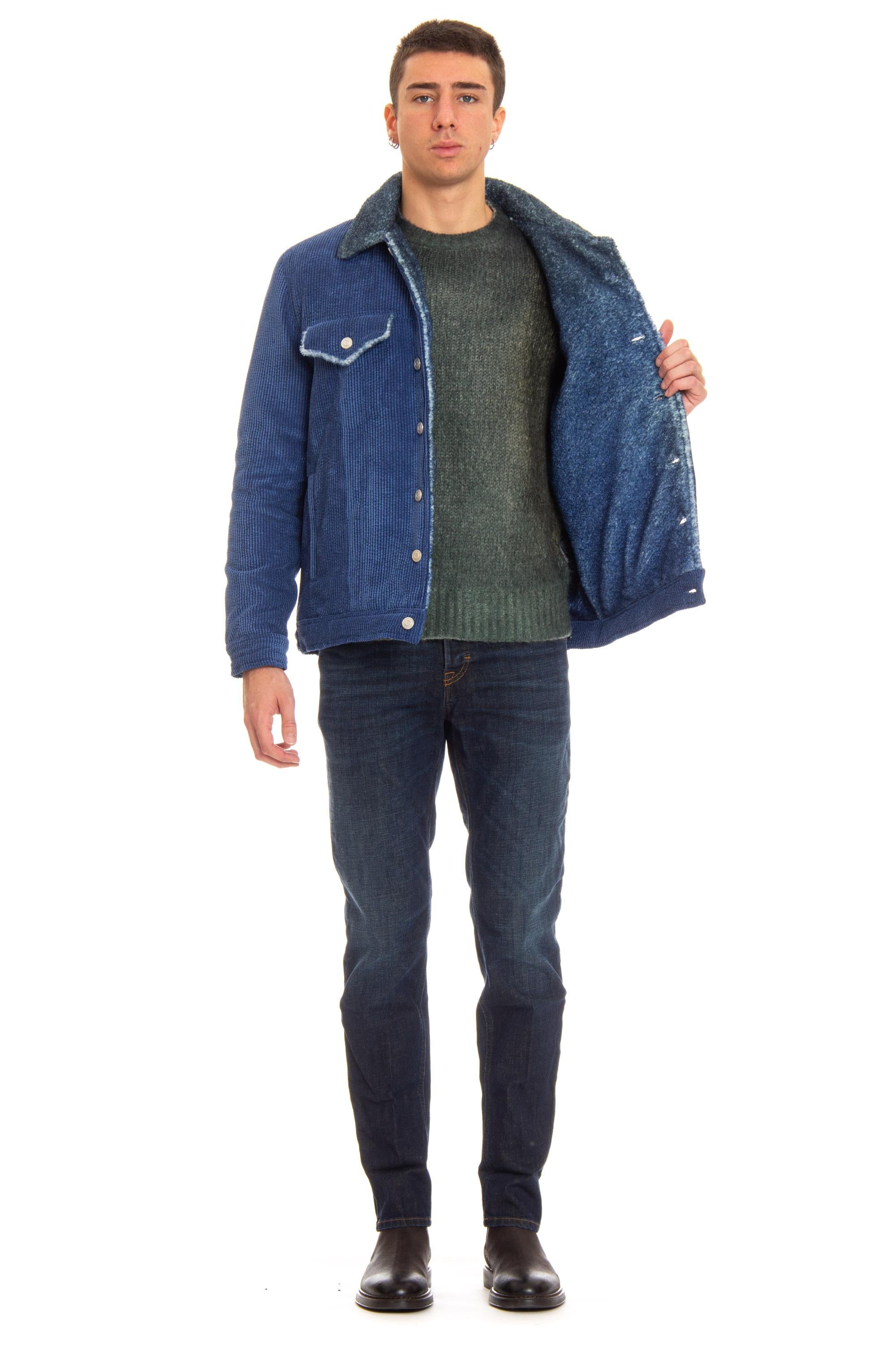 Roberto Collina Trucker in denim con interno in orsetto RP61005 RP6112 