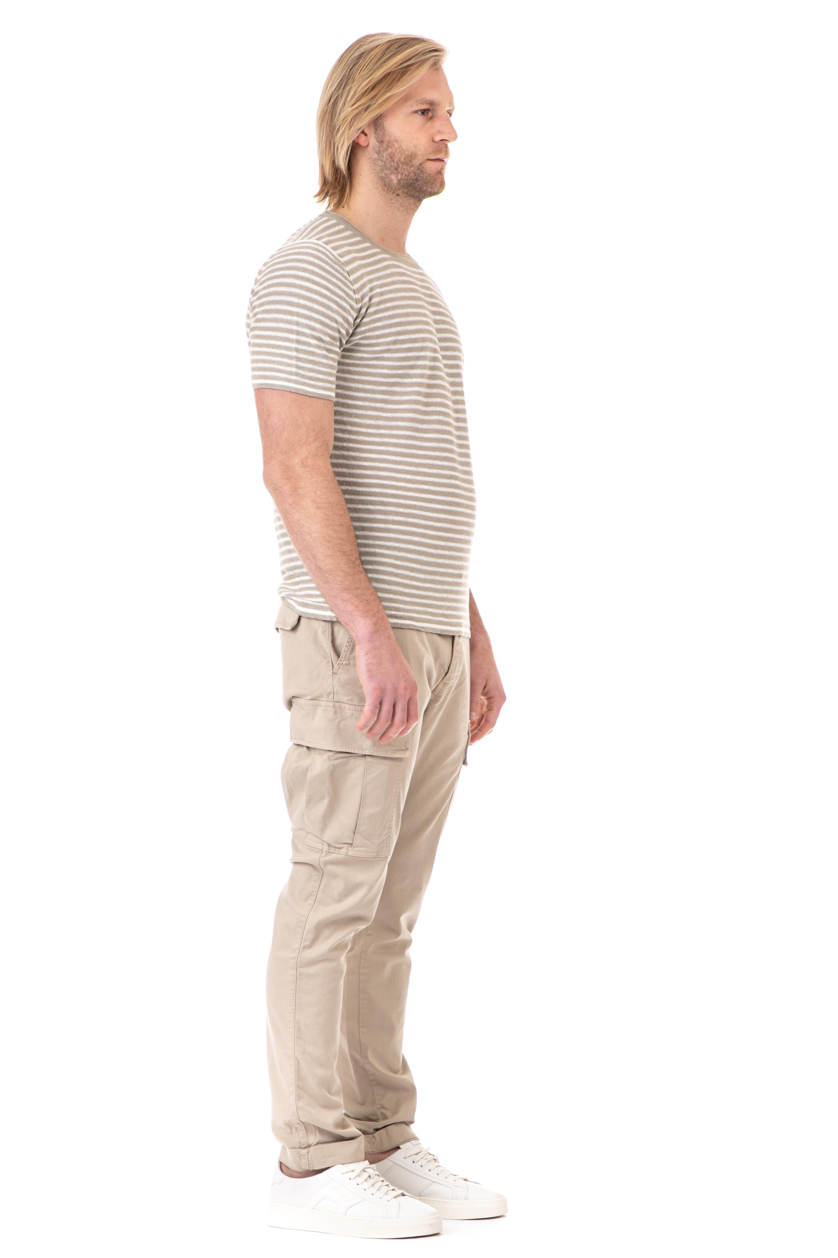 Roberto Collina T-shirt rigata in lino RN21021 RN2103 