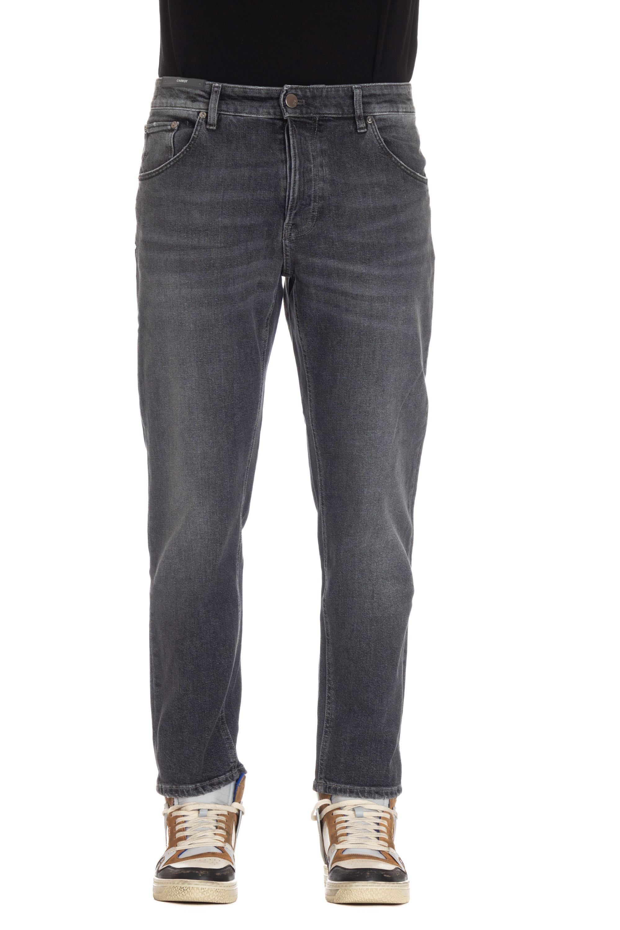 Jeans grigio etichetta camoscio Carrot fit RP05B0 OA3620 MM67 PT Denim 