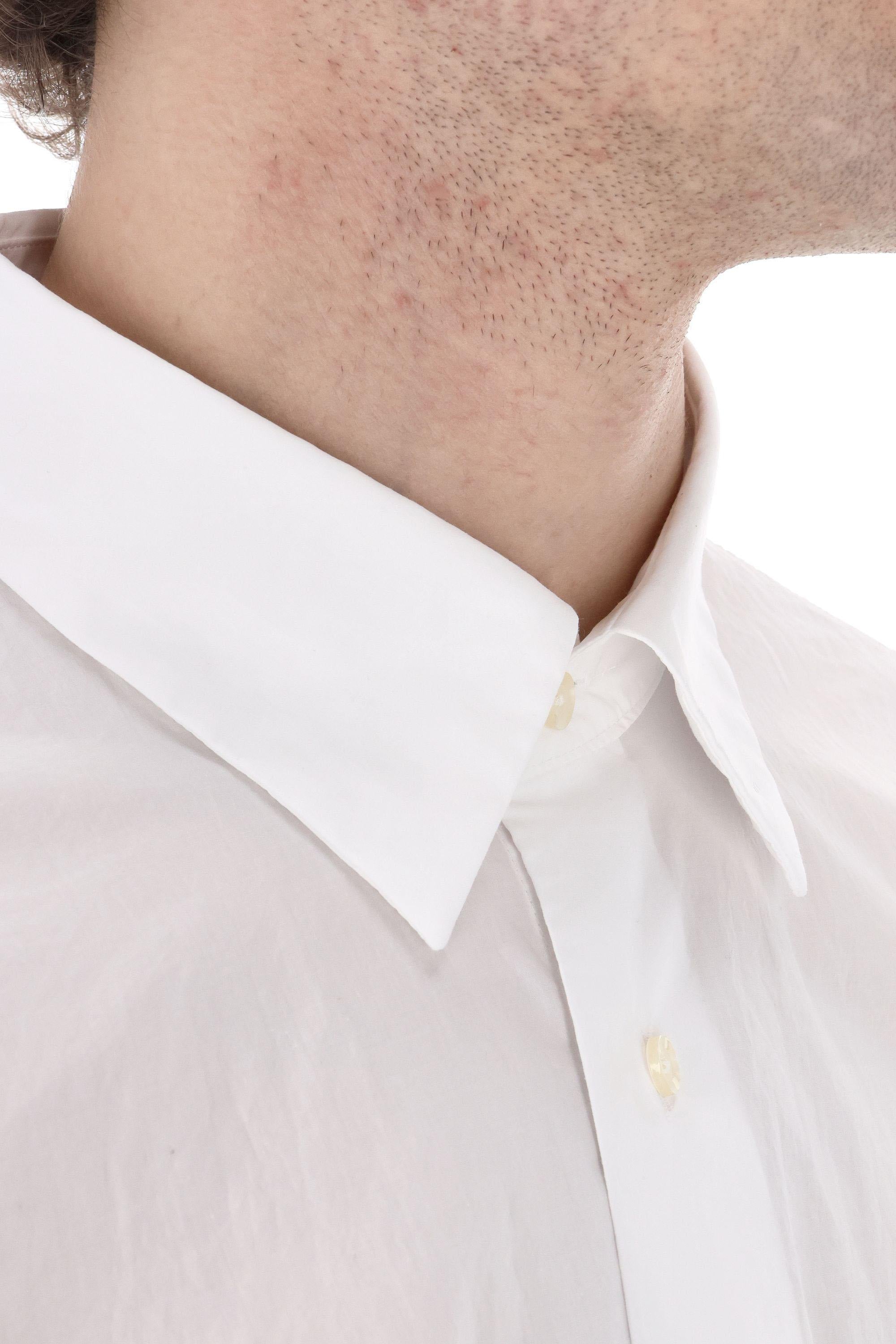 Officine Générale Camicia in popeline di cotone collo italiano MSHI002R WHIE 