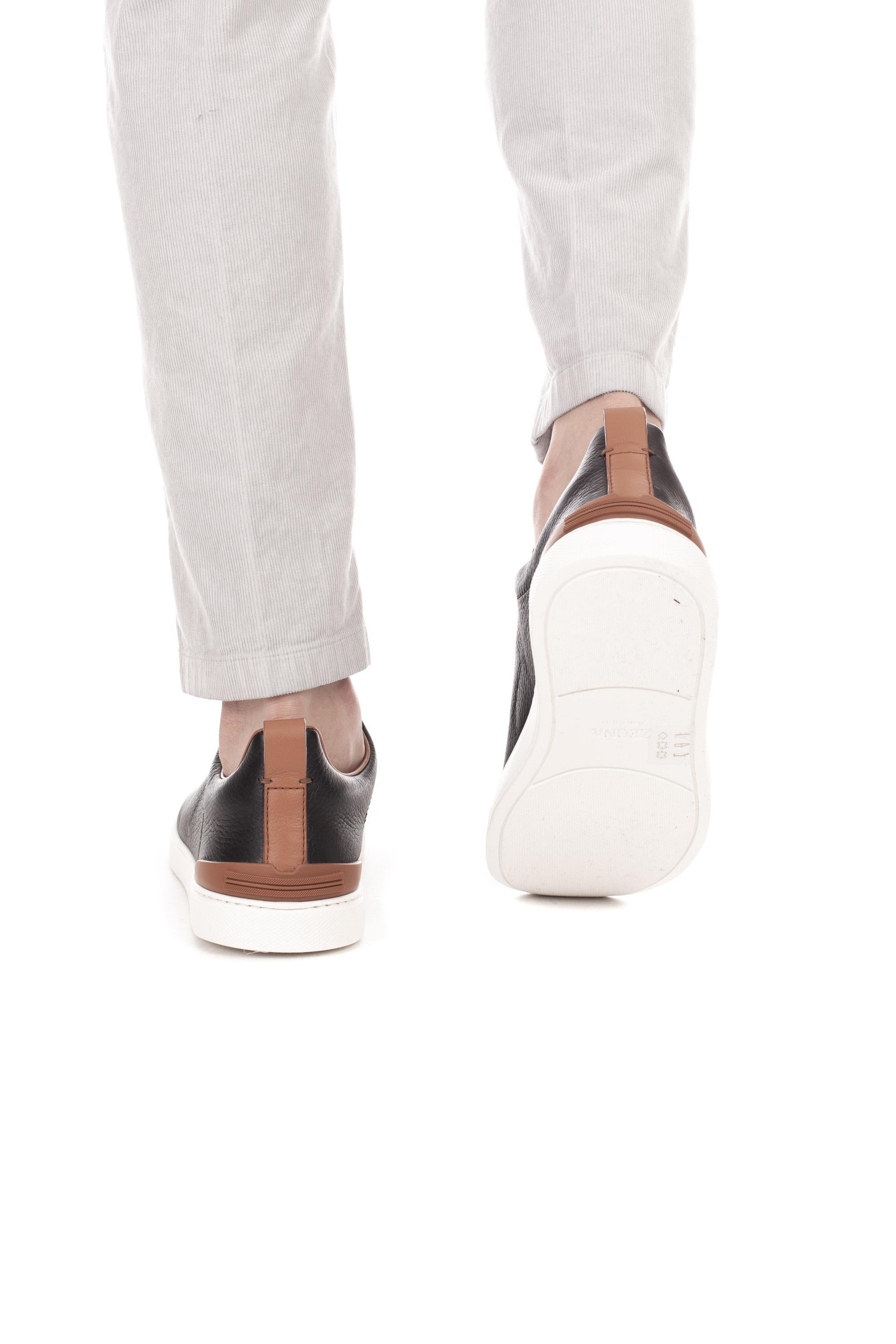 Sneaker triple stitch nera in cervo LHCVO S4667Z SNE Zegna 