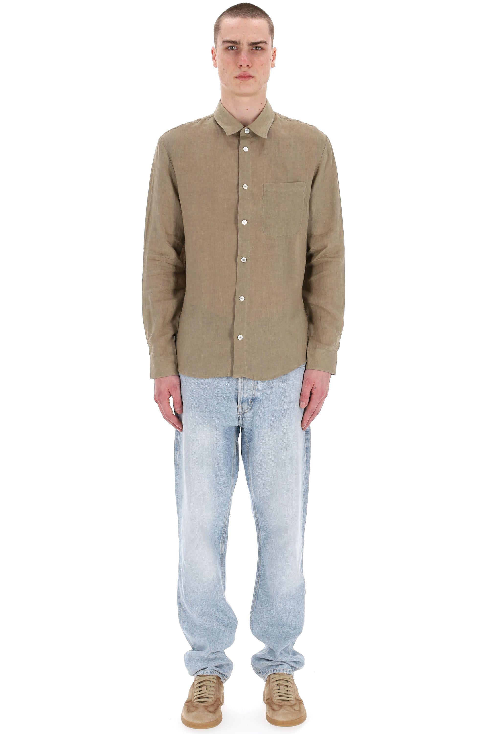 A.P.C. Camicia in lino modello Cassel LIAEK-H12545 BAC 