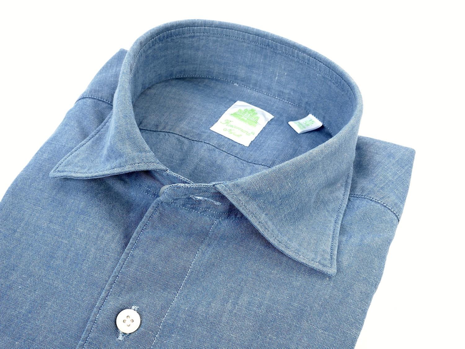 Finamore Camicia sartoriale chambray linea tokyo T-40975-C0158-LUIGI 1 