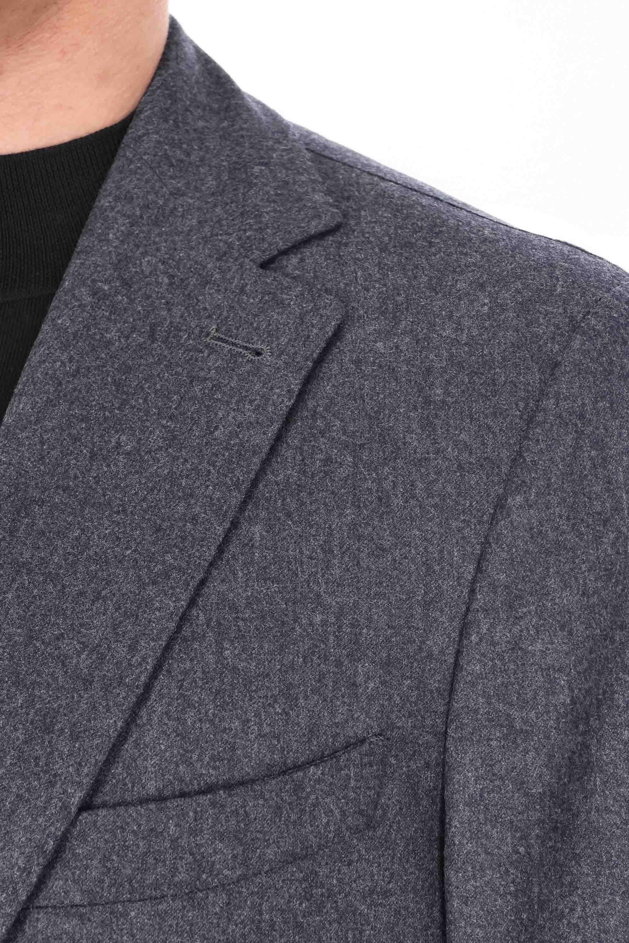 Officine Générale Giacca monopetto flanella modello Arthus MTLG401 DARK HEATHER GREY 