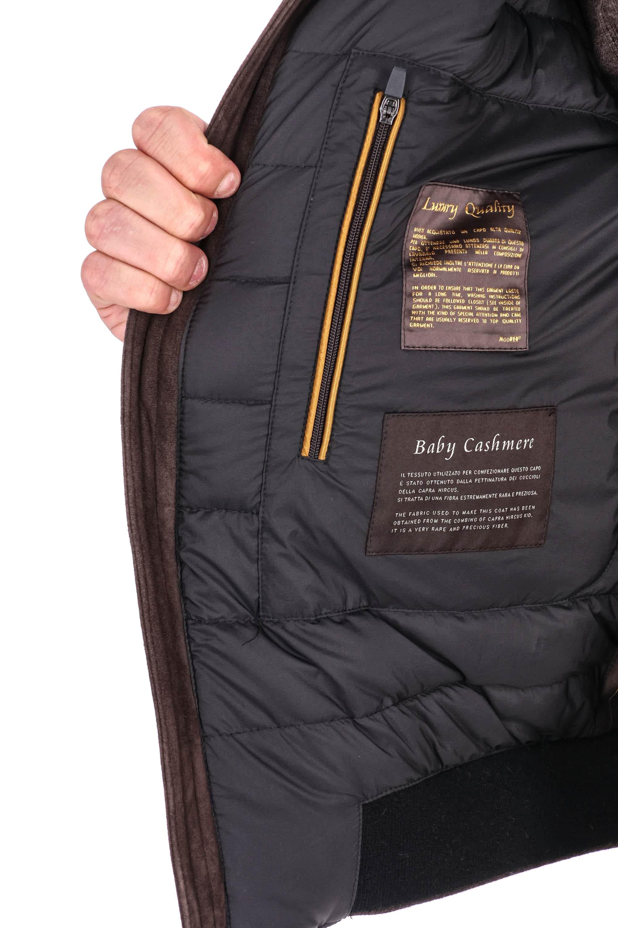 Moorer Giubbotto bomber in baby cashmere imbottito in piuma BRIGNO-BAB U0202 