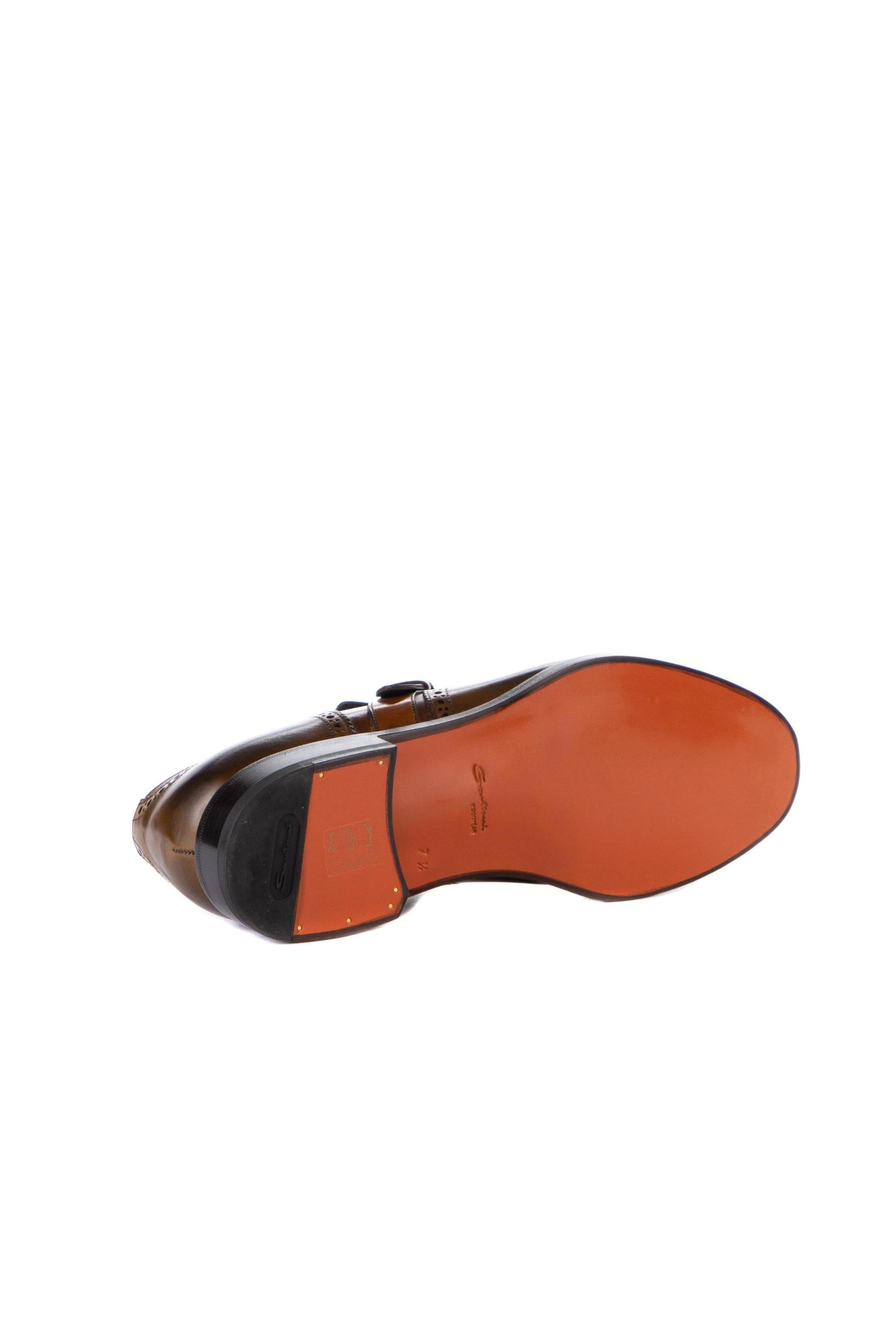 Santoni Scarpa in pelle monofibbia con frange MCCO13976MC3HNG CS53 