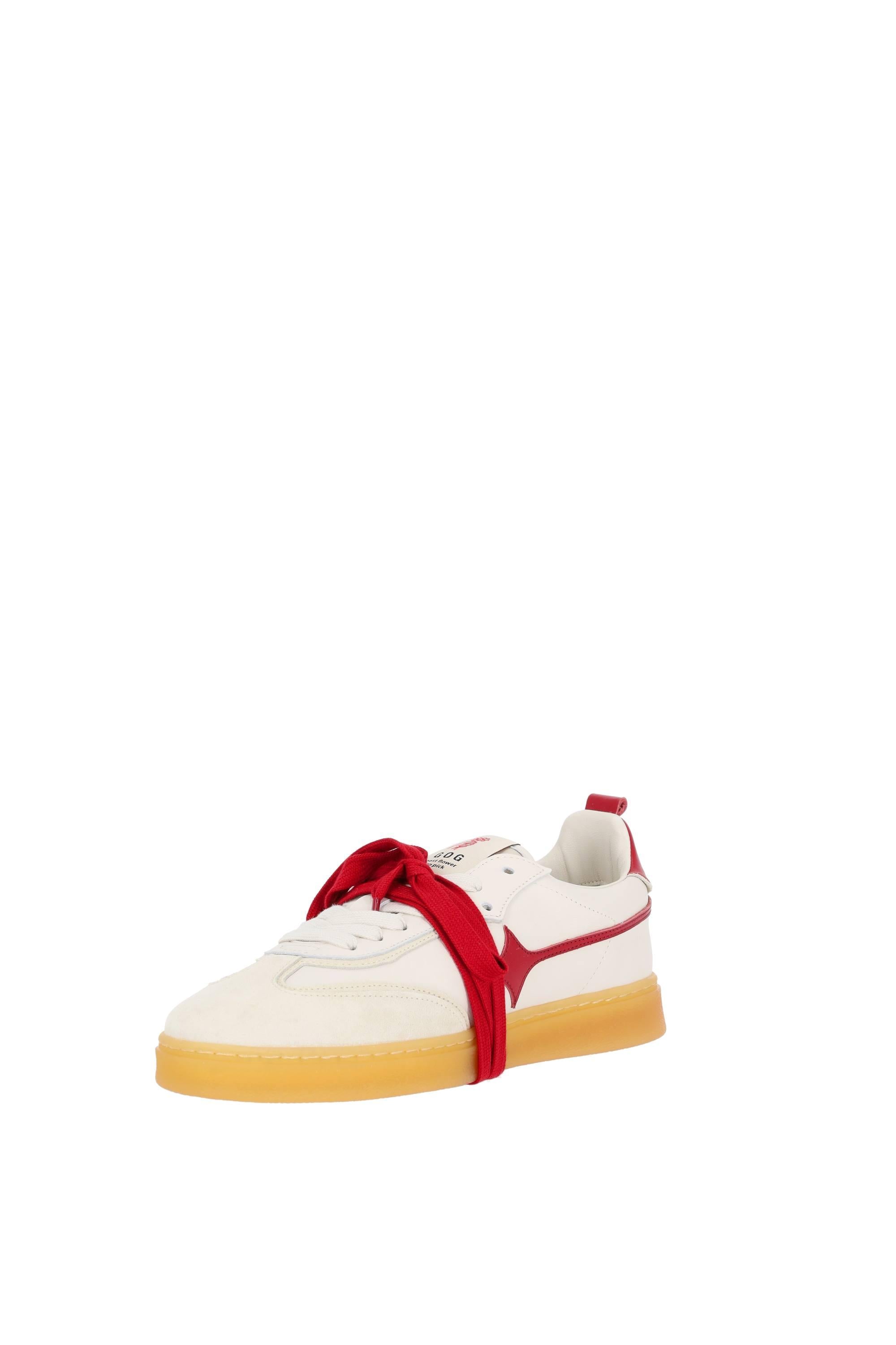 Garden of God Sneaker in pelle e camoscio con dettagli rosso mod. Earth EARTH/2 WHITE/DARK RED 
