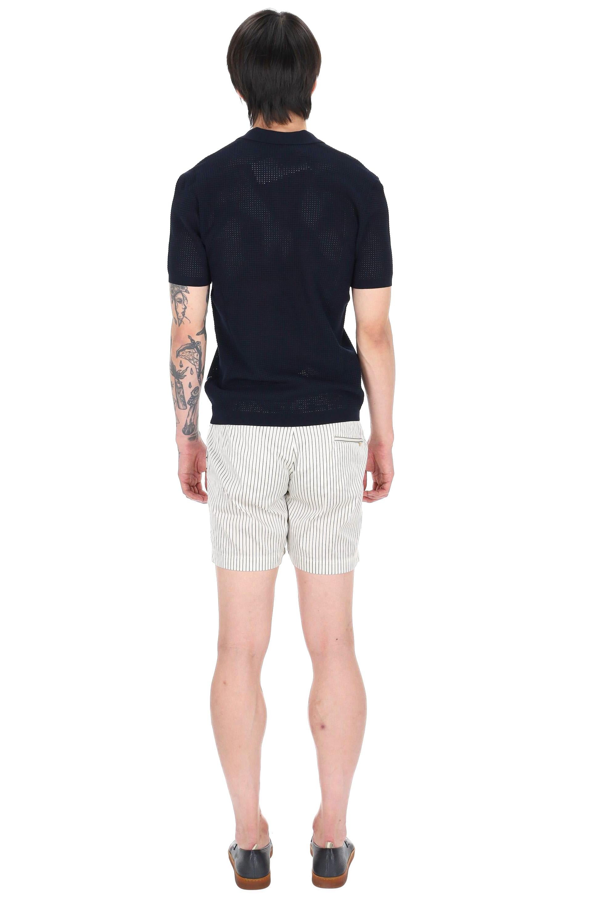 Orlebar Brown Polo tie stitch open collar mod. Roddy 277989 NIGHT IRIS 