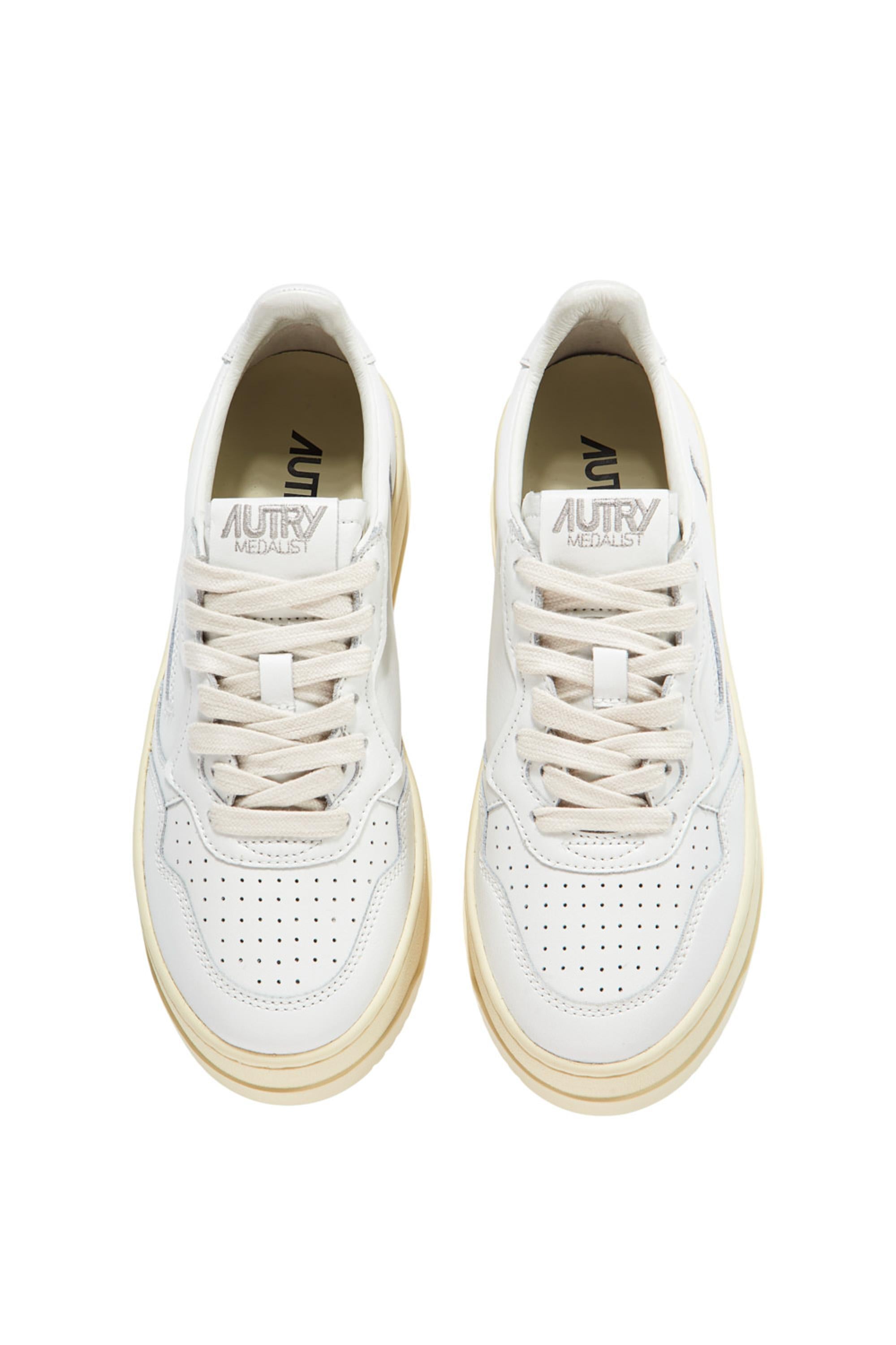 Autry Sneaker donna Medalist Platform in pelle bianca PTLW LL15 WHT/WHT 