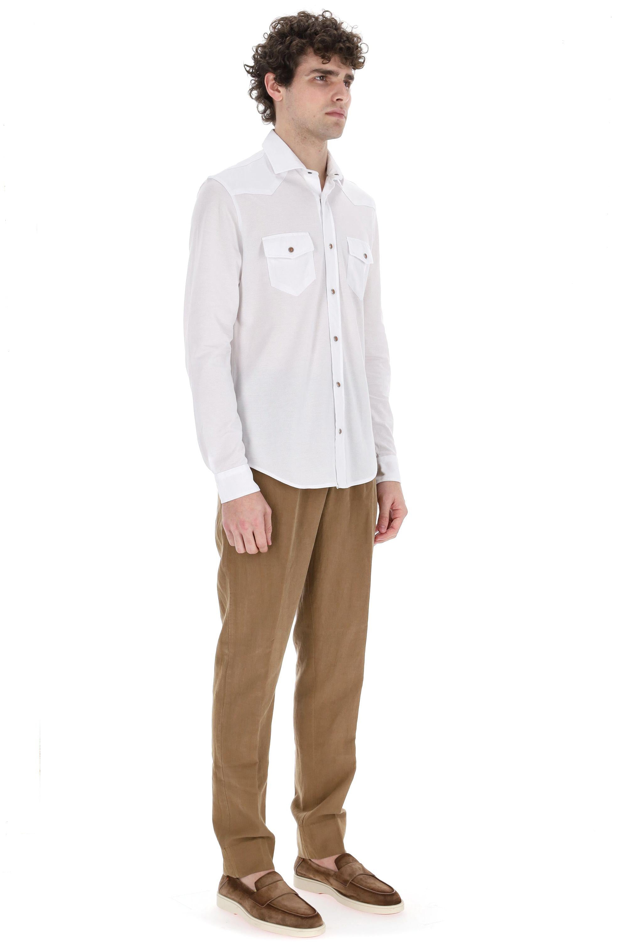 Camicia texana in piquet di cotone X75CAMJ13 TES0I090 01 Eleventy 