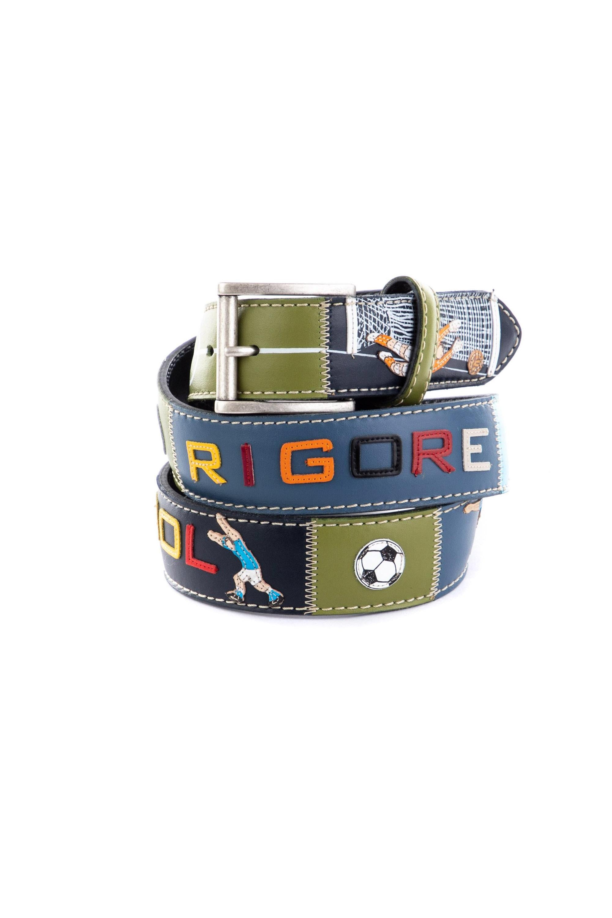 Cintura artigianale in pelle "W il Calcio" W IL CALCIO NN Artigianato Italiano 