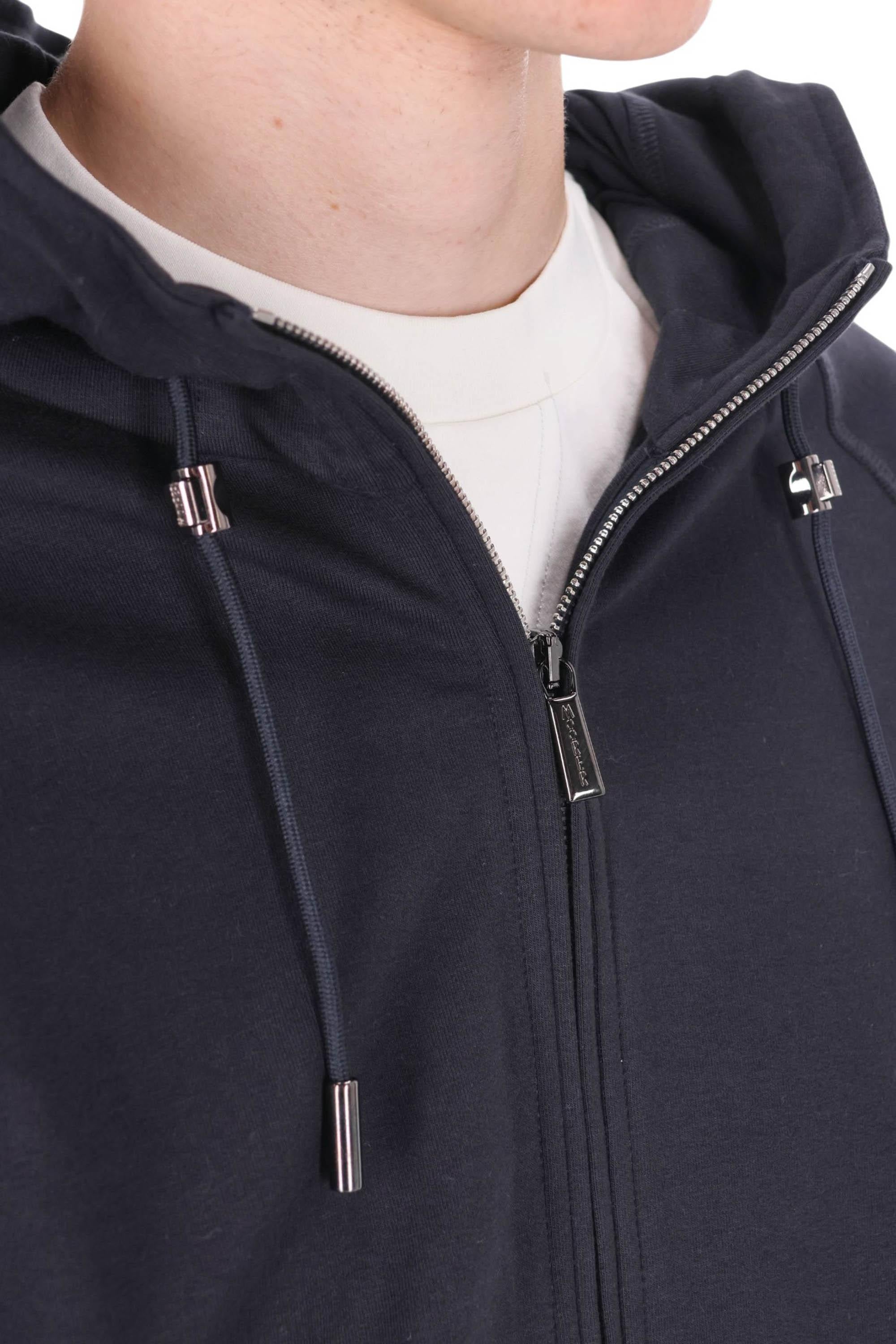 Moorer Felpa coordinata con pantalone in jersey di cotone NORCIA TUTA-RAF BLU NAVY 