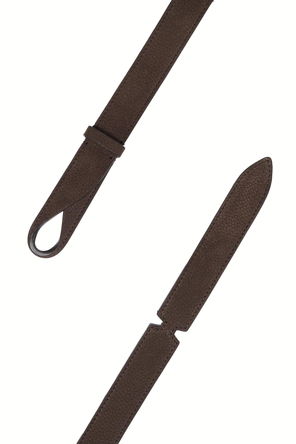 Orciani Cintura senza fibbia in nabuck con impunture NB0127_NAB/2 T.MORO 