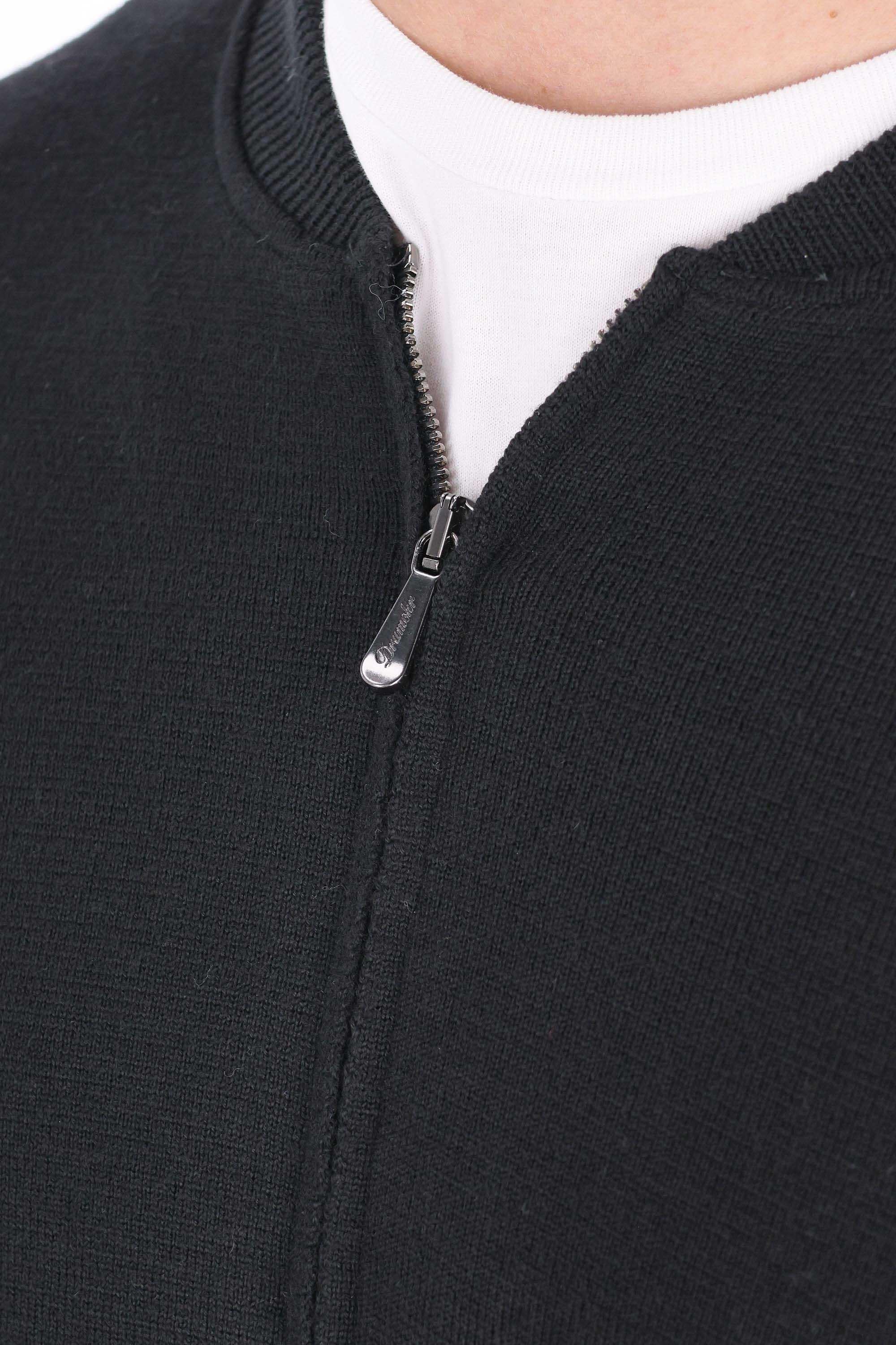 Drumohr Maglia full zip in lana merino collo baseball D1D422 690 