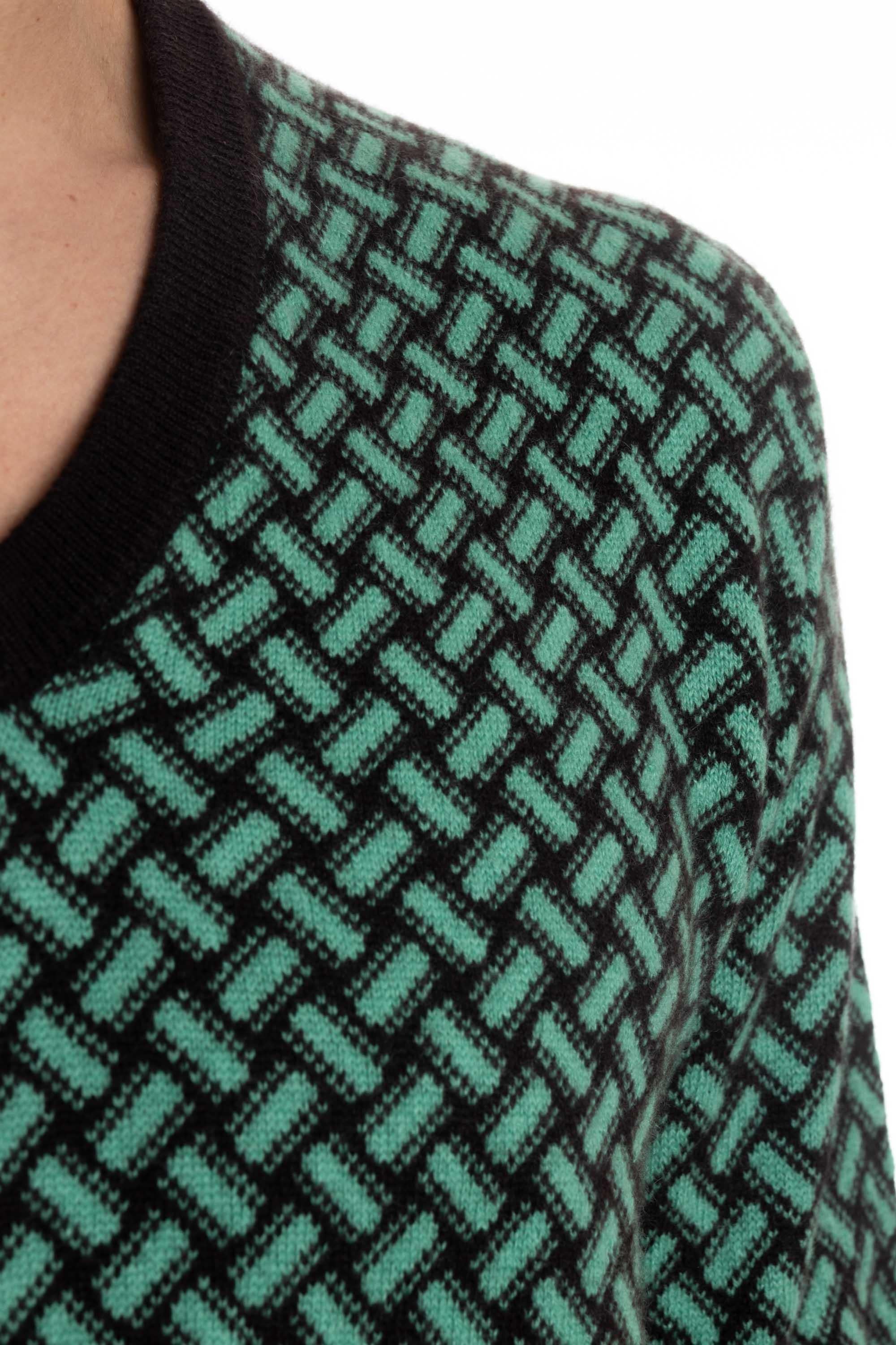 Drumohr Maglia scollo V in cashmere fantasia biscottino D2K481 RB27 