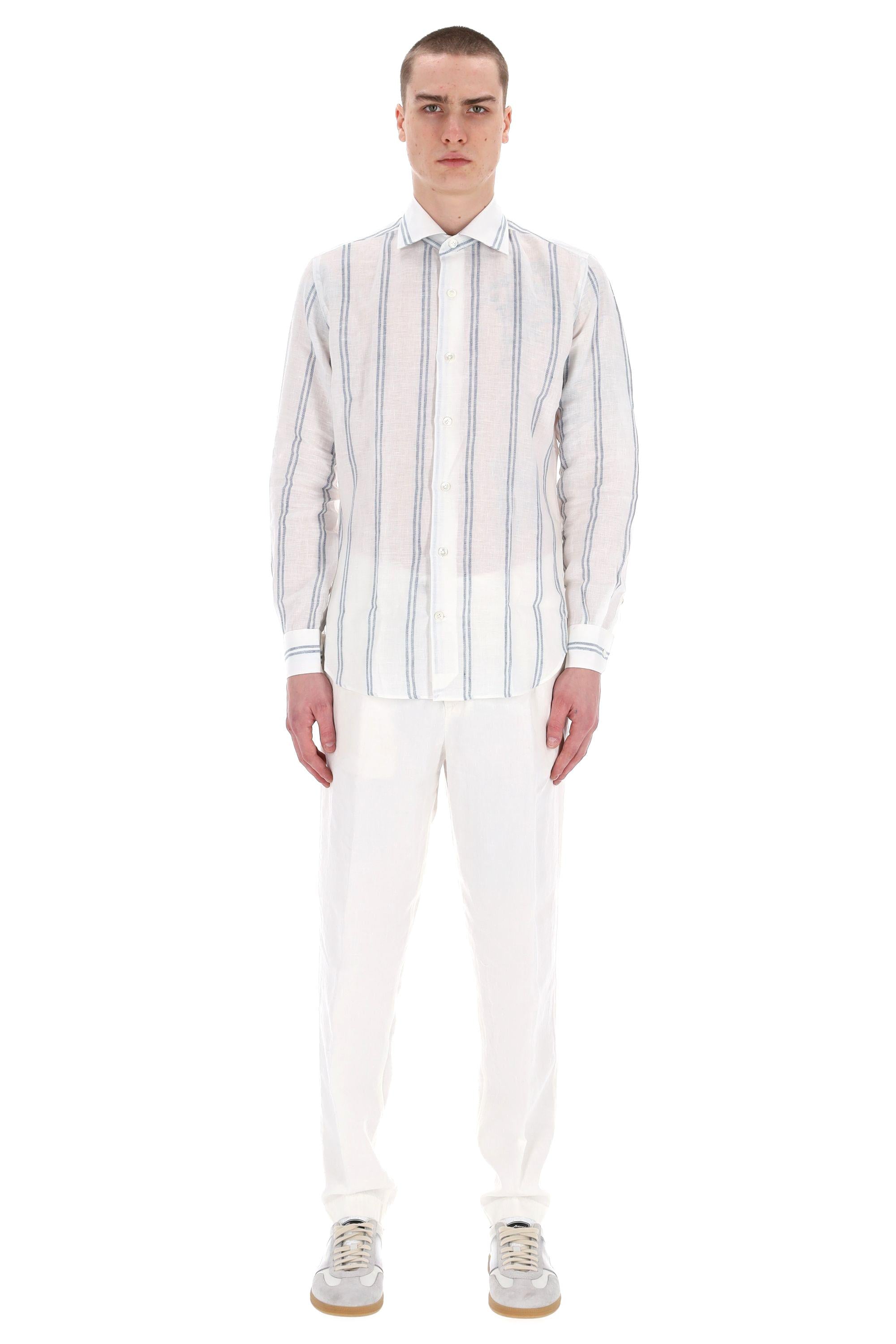 Eleventy Camicia bacchetta special in lino K75CAMH03 TES0K159 01-08 