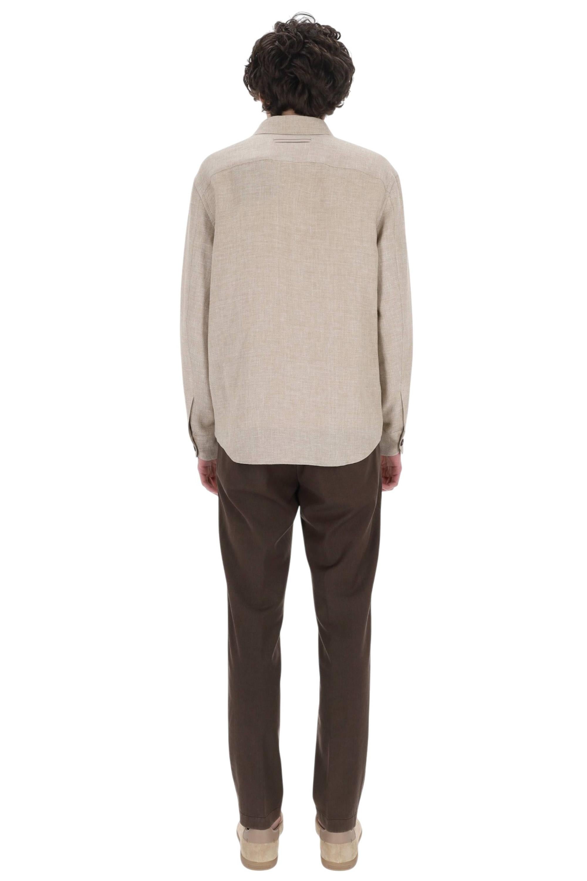 Zegna Overshirt in cashmere-lino-seta UHV75A3-SOT52 N03G 
