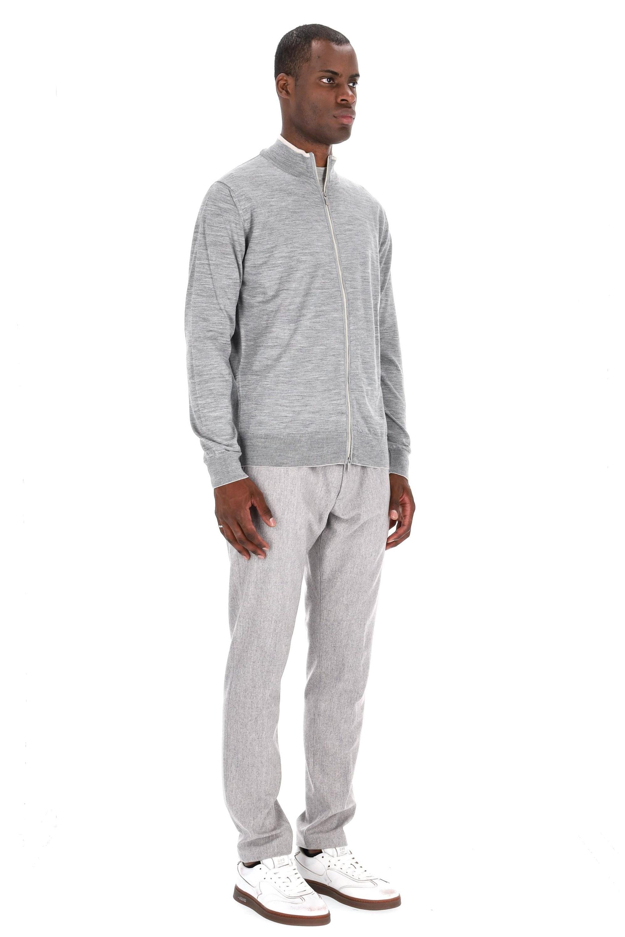 Maglia full zip in lana-seta J76MAGJ74 MAG0J041 13-02 Eleventy 