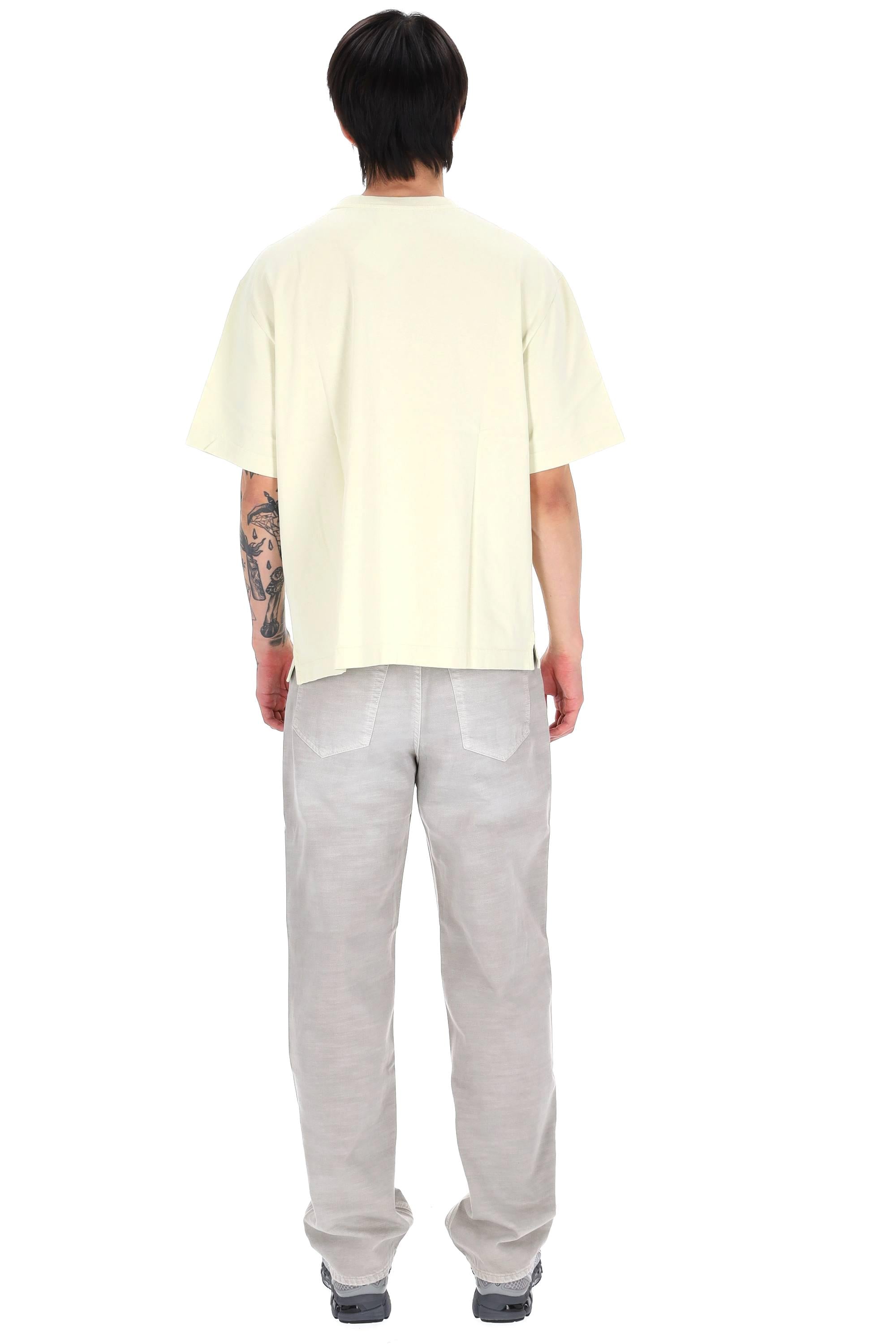 Maison Kitsuné T-shirt in cotone over fit con volpe tono su tono PM00109KJ0119/2 ALOE GREEN 
