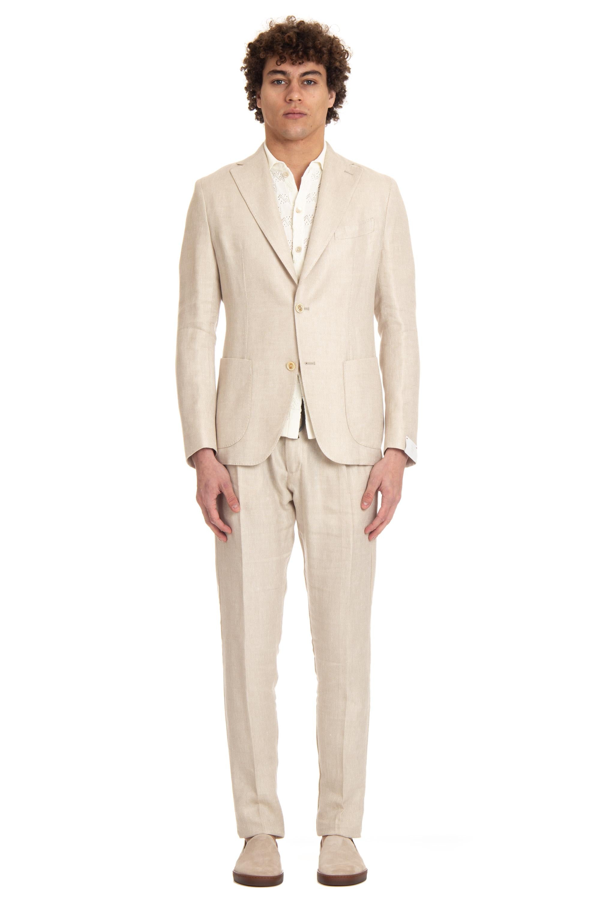 Abito sartoriale jogger in lana-lino-seta Zegna I75ABUC10 BT CC TES0G053 02N Eleventy 