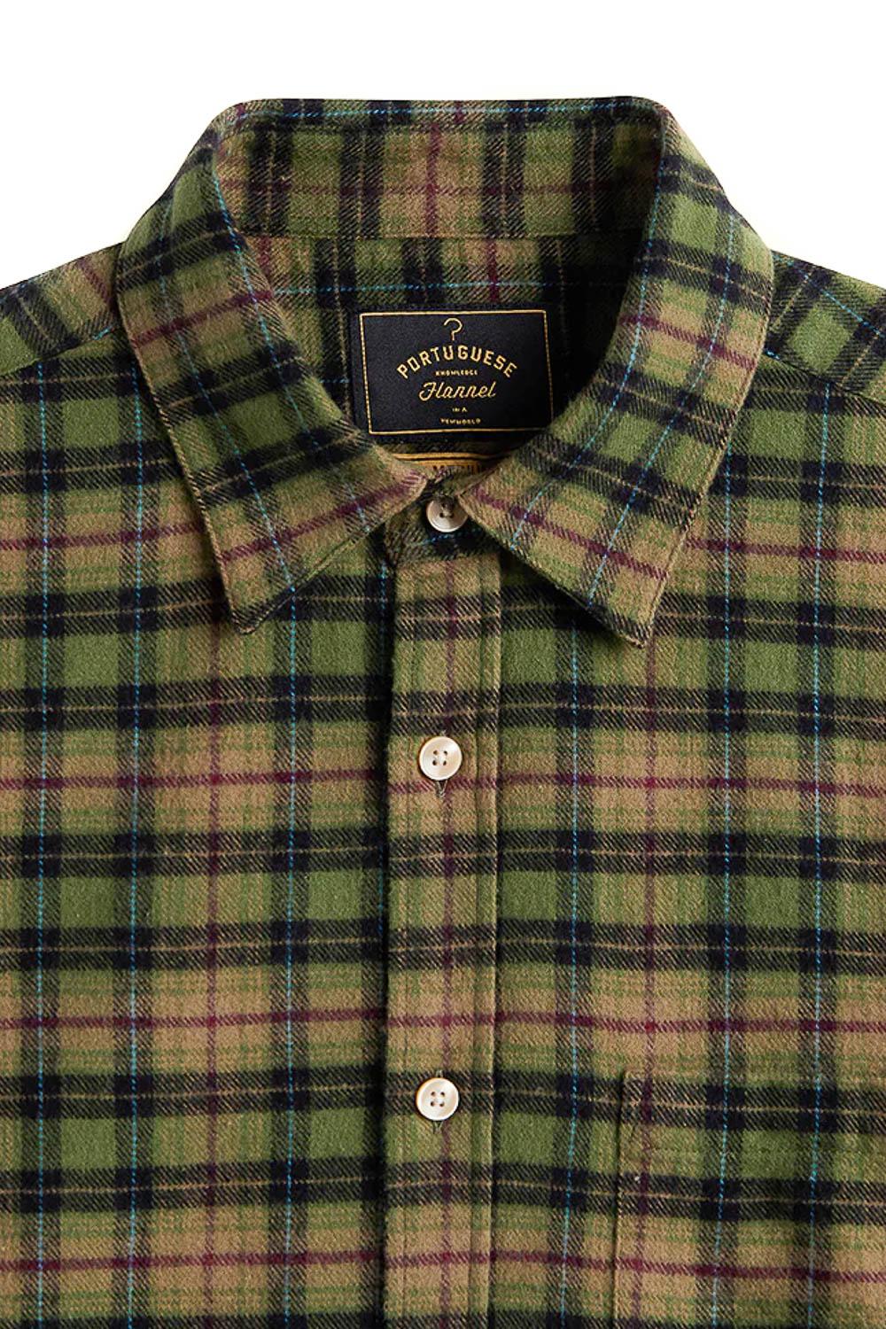 Portuguese Flannel Camicia in flanella di cotone modello Parque 061 MLTCLR 