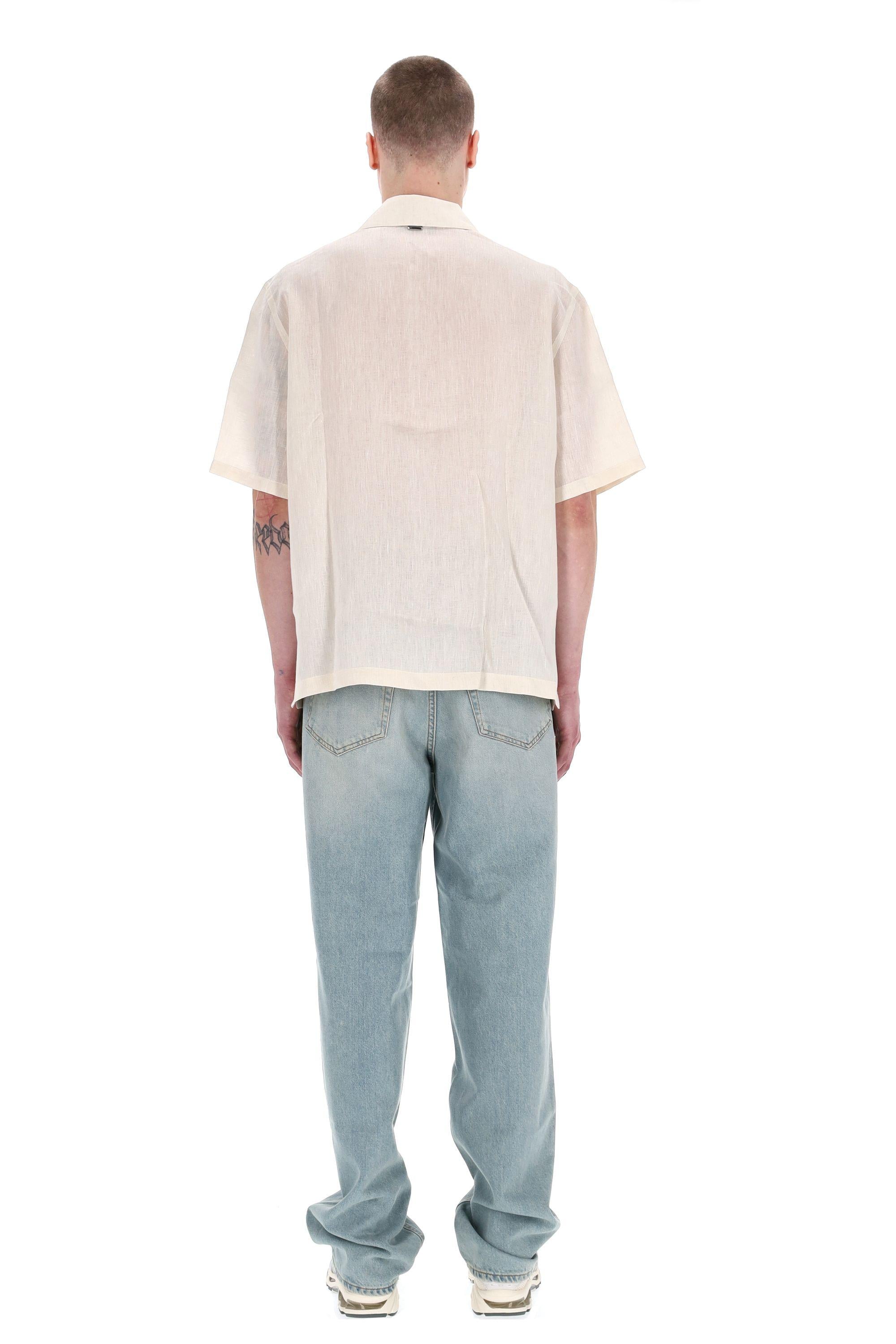 Camicia in lino collo bowling CM000007U 1985 Herno 