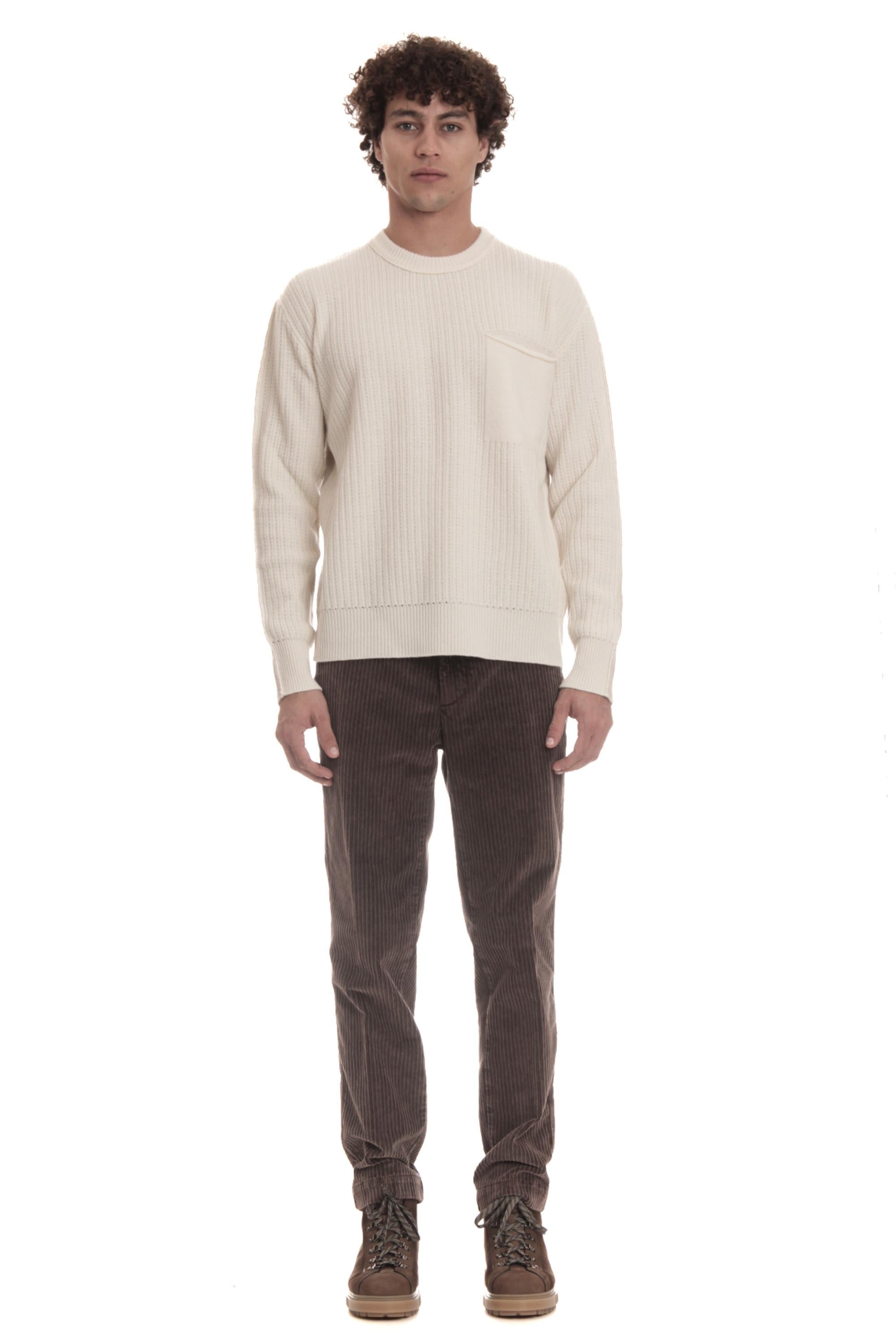Maglia girocollo bicolor in lana-cashmere RA34001 RA3402 Roberto Collina 