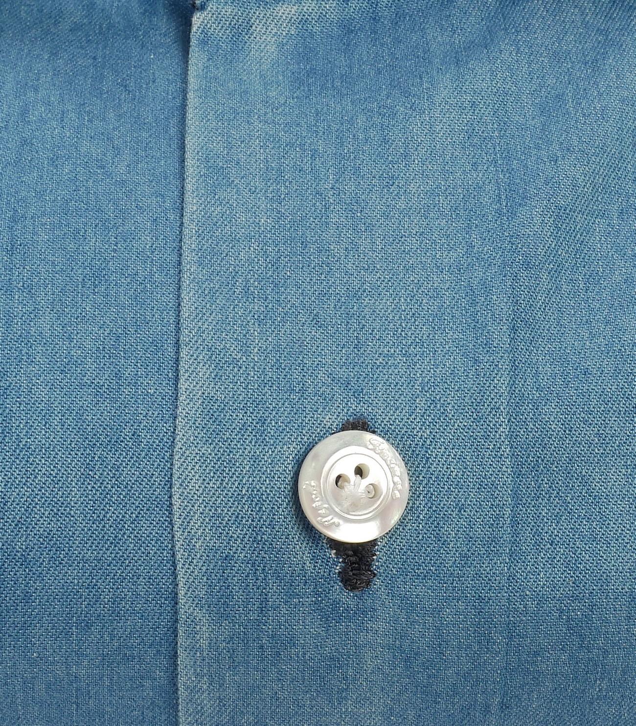 Finamore Camicia sartoriale in denim candeggiato linea milano 19542-C0160-ZANTE 11 