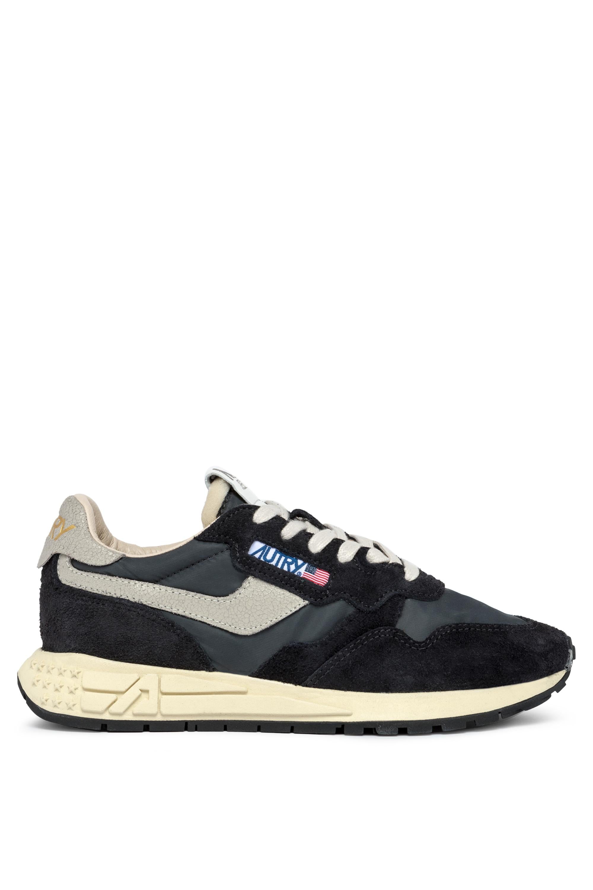 Autry Running donna Reelwind in nylon e camoscio nero WWLW-NC05 WHT/BLACK 