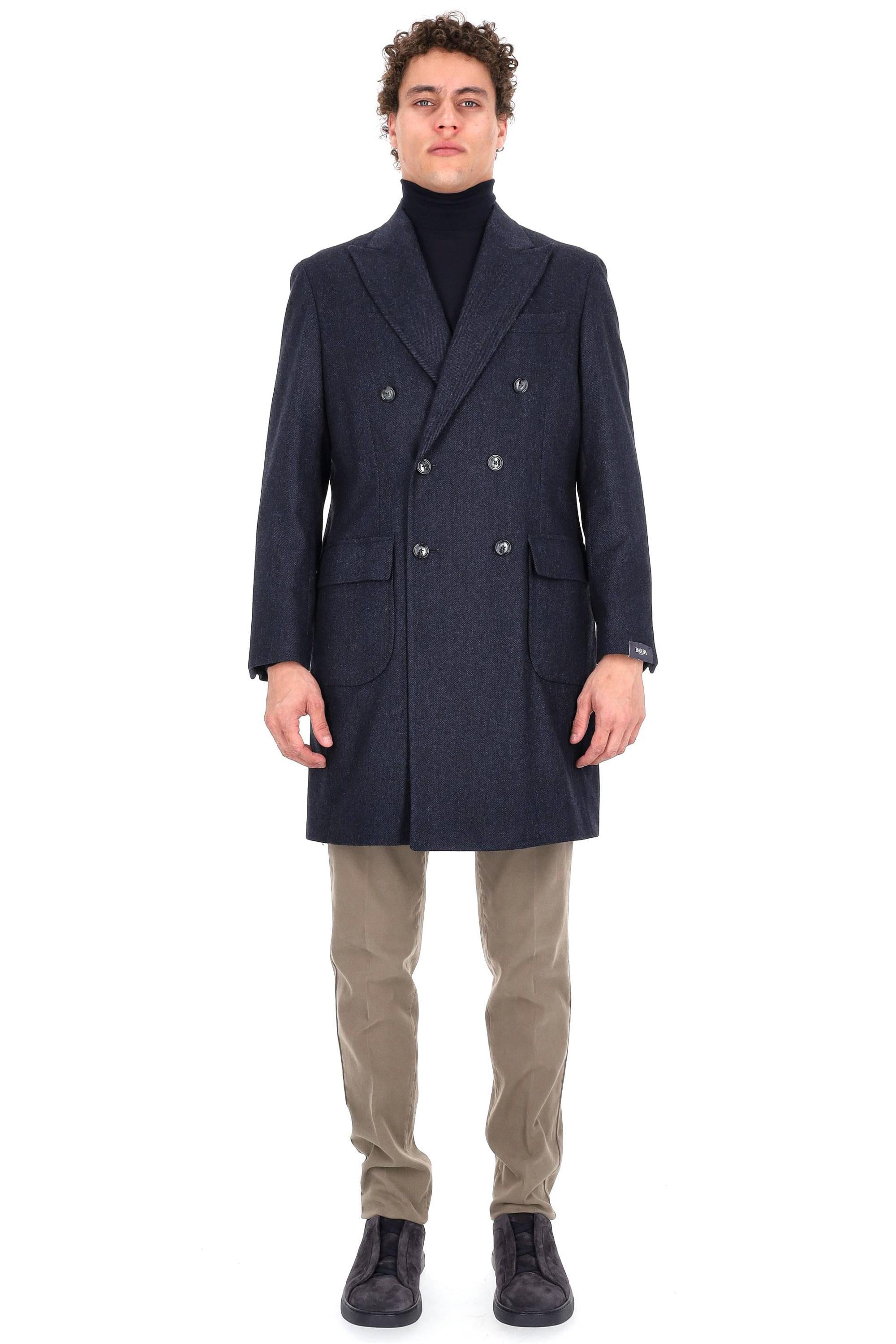 Barba Cappotto doppiopetto pura lana a resca COAT 43081 0001 