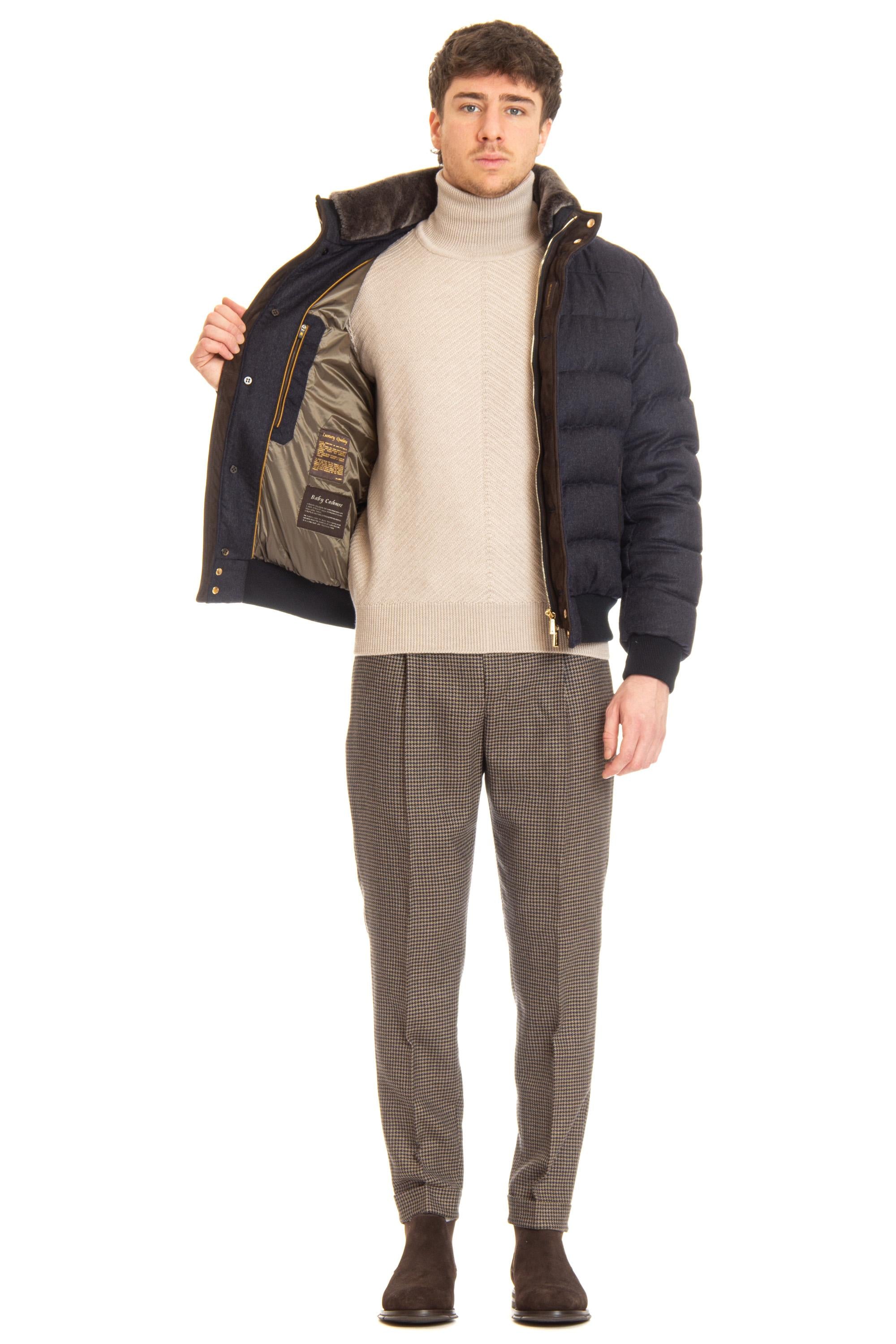 Piumino bomber in baby cashmere AUDENIO-BA1 BLU Moorer 