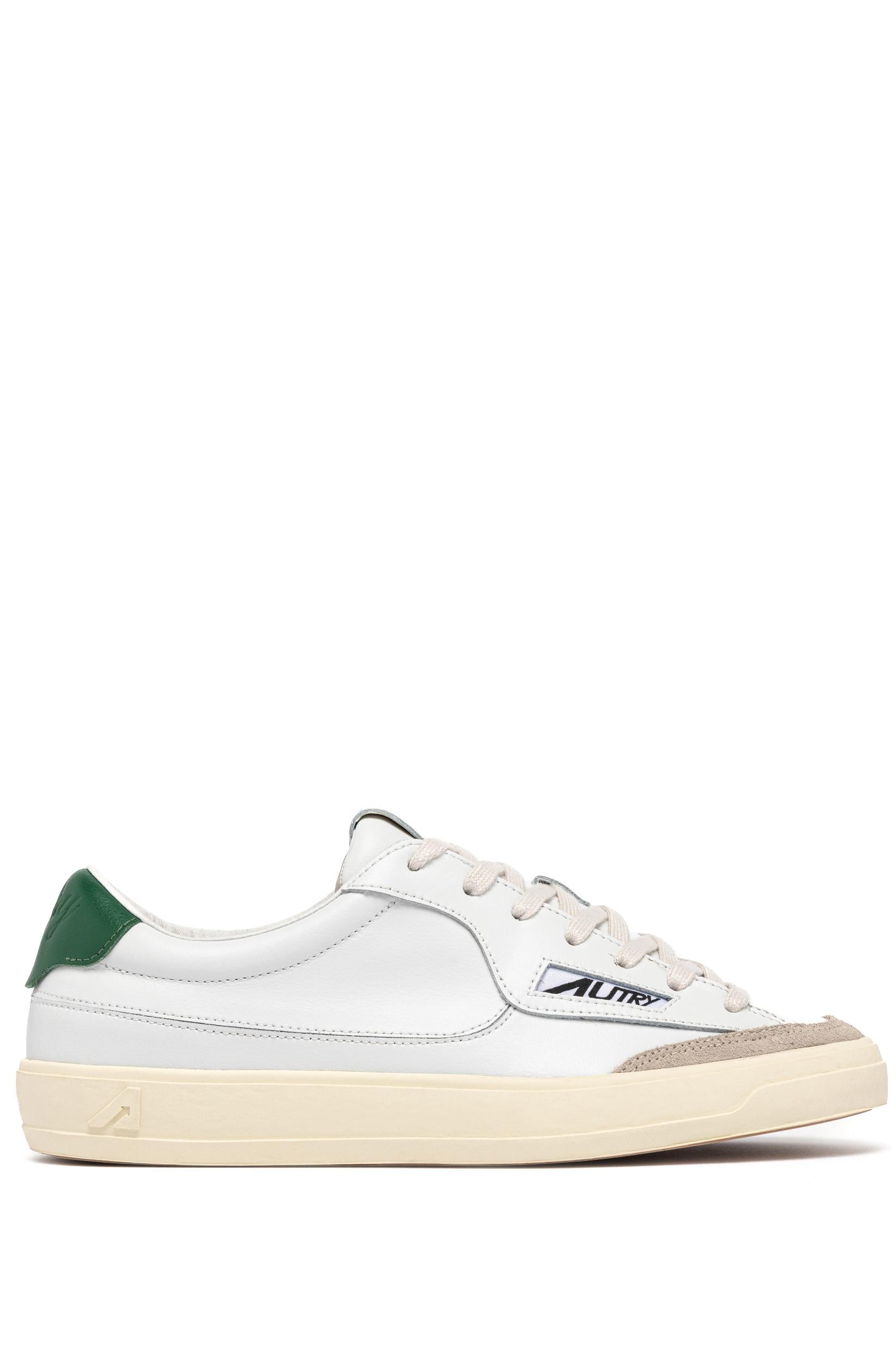Autry Sneaker Windscape in pelle con talloncino verde SCLM UK06 WHT/AMAZON 