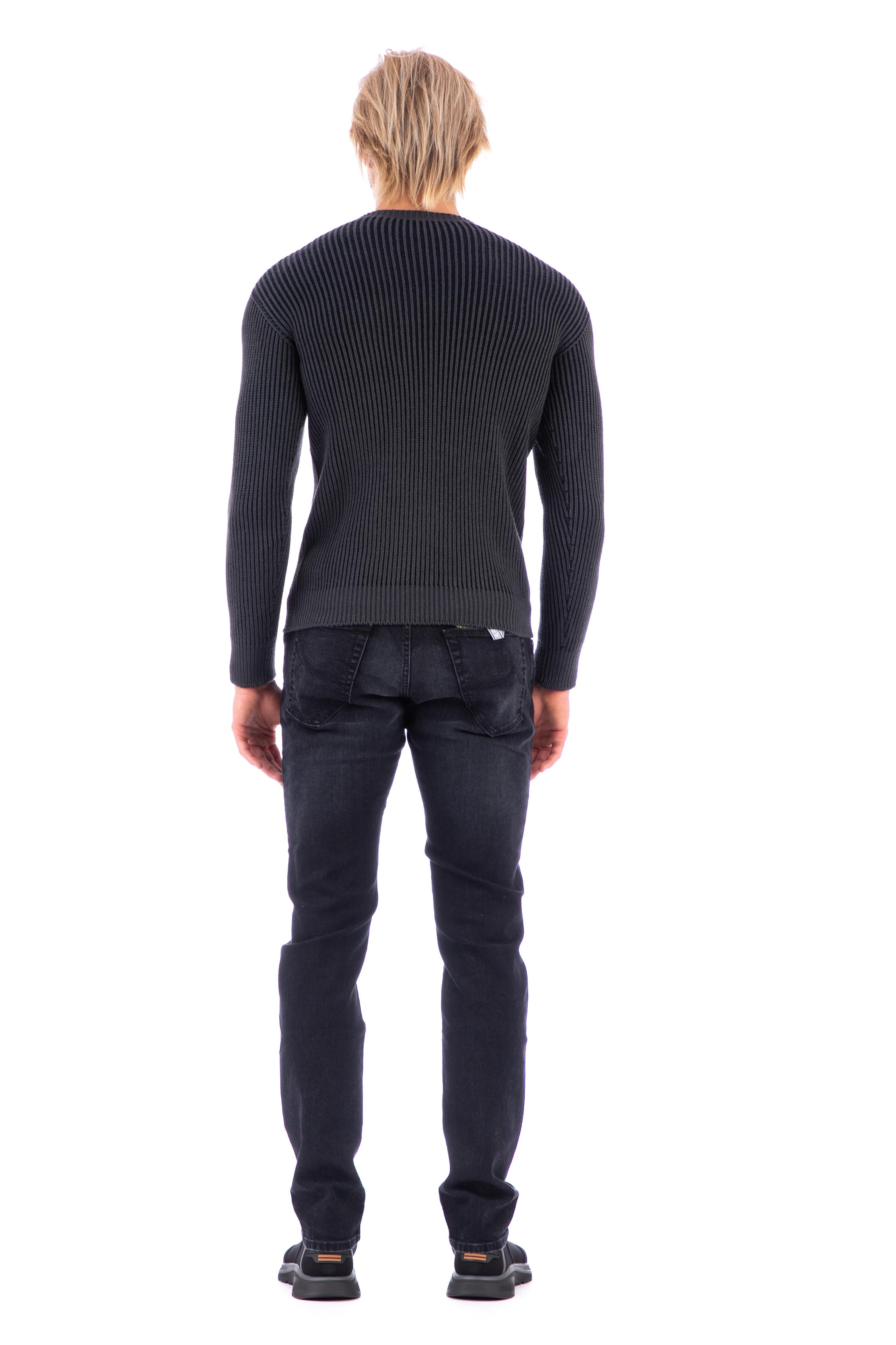 Maglia girocollo a costine in lana-cotone MU739 1305388MP_2 V216 Fly3 