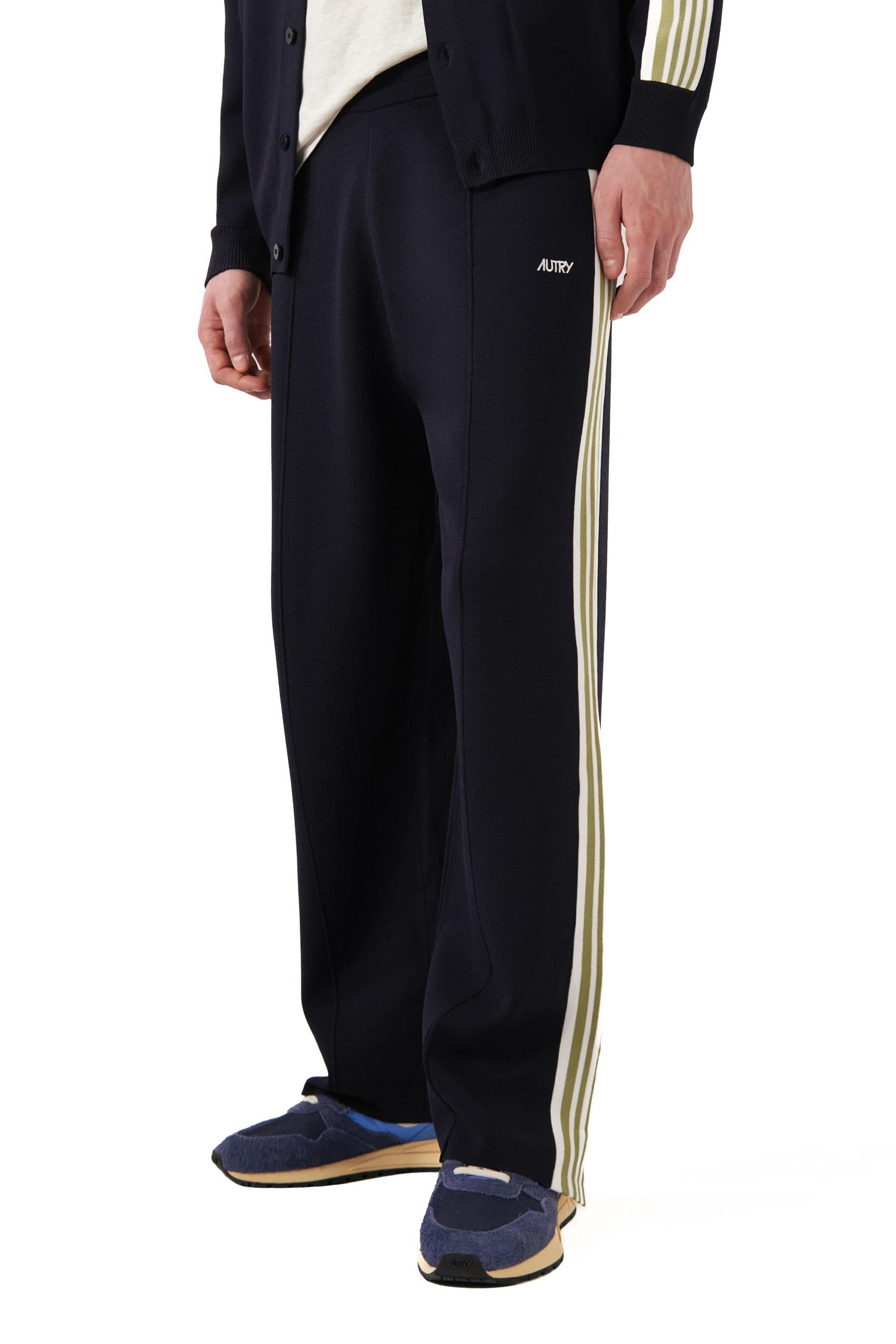 Autry Pantaloni in viscosa-nylon con dettagli bande PAPM 027B KNIT BLUE 