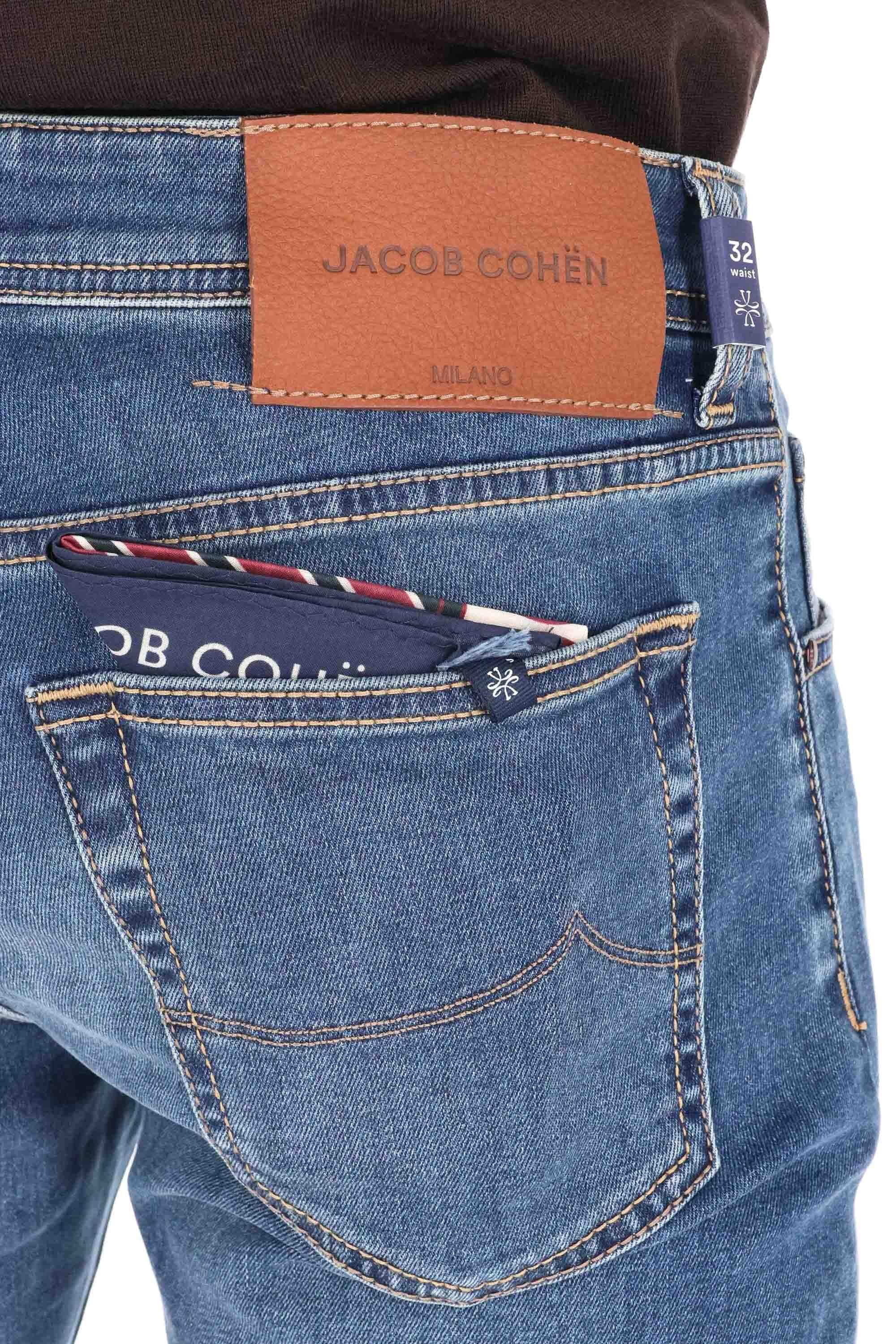 Jacob Cohen Jeans in cotone comfort etichetta pelle marrone JUM_QE006-032-S3624 200D 