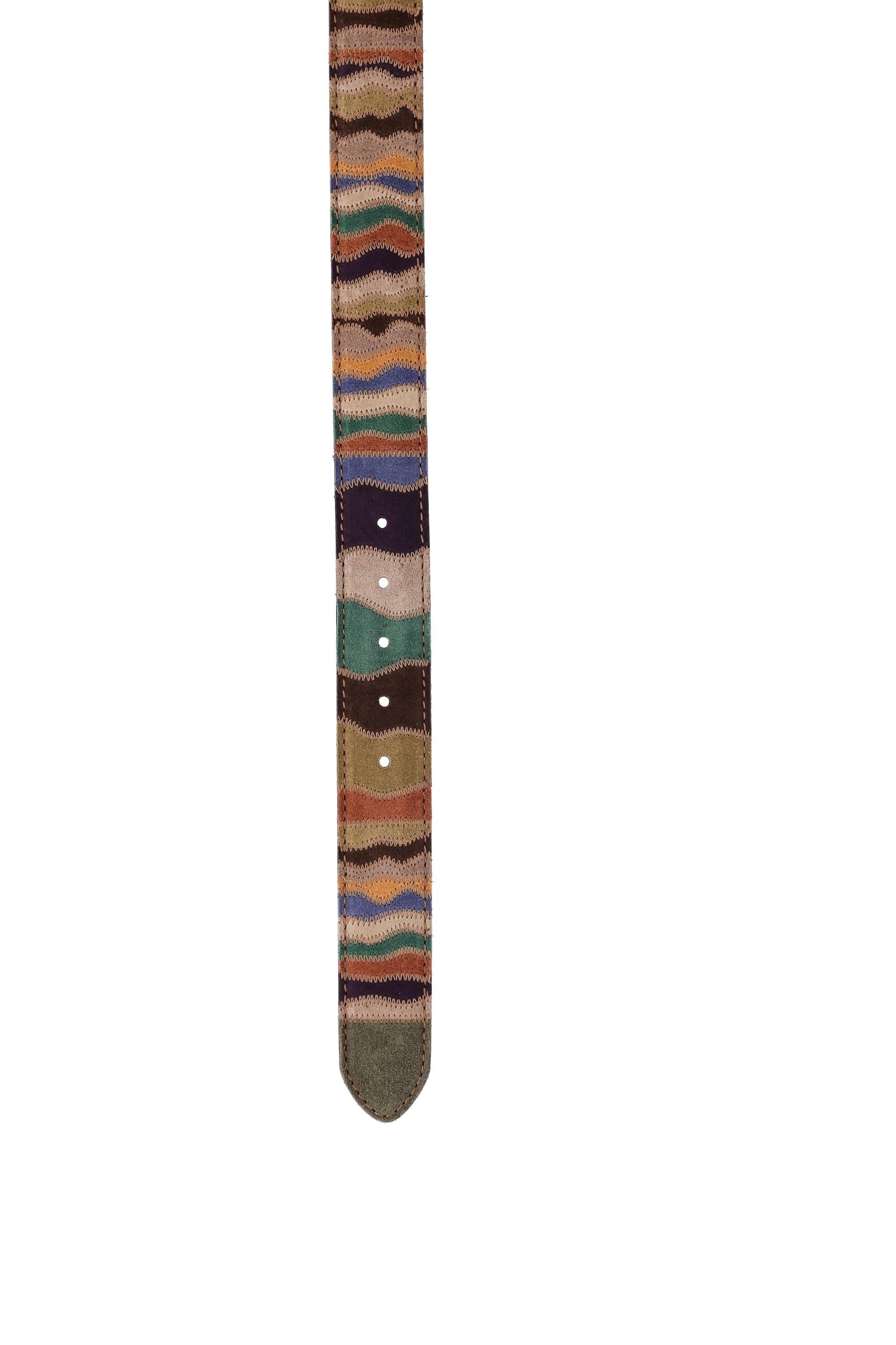 Artigianato Italiano Cintura artigianale in camoscio "Onde" ONDE CAMOSCIO MLTCLR 