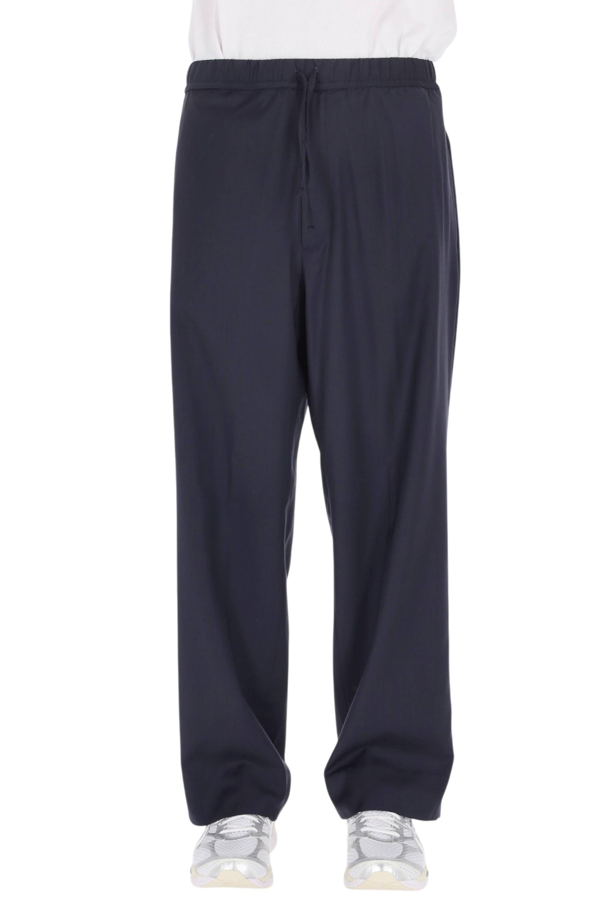 Officine Générale Pantalone in fresco lana super 110's mod. Nilson MTLG451 DARK NAVY 