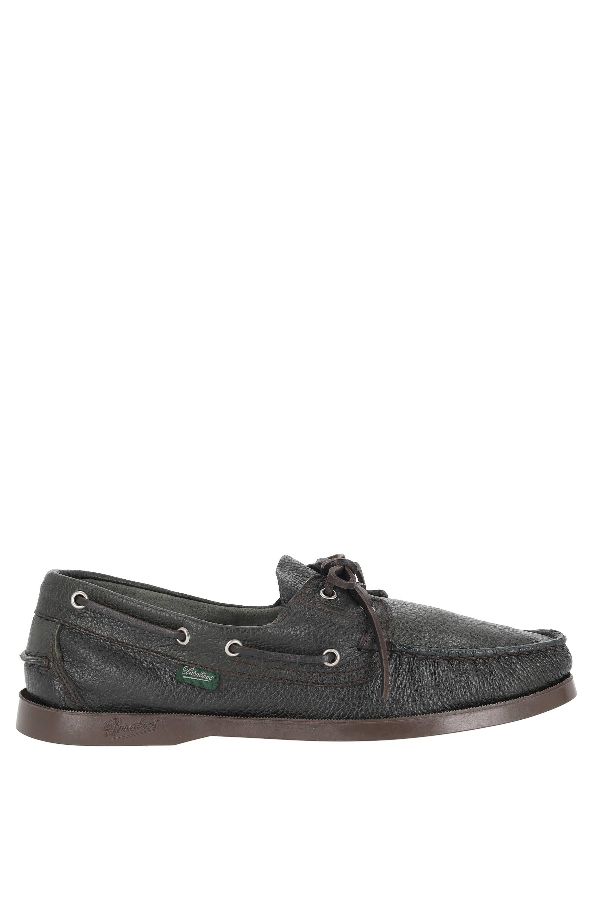 Paraboot Mocassino da barca in pelle di cervo modello Barth 780550 MARRON-CERF KAKI 