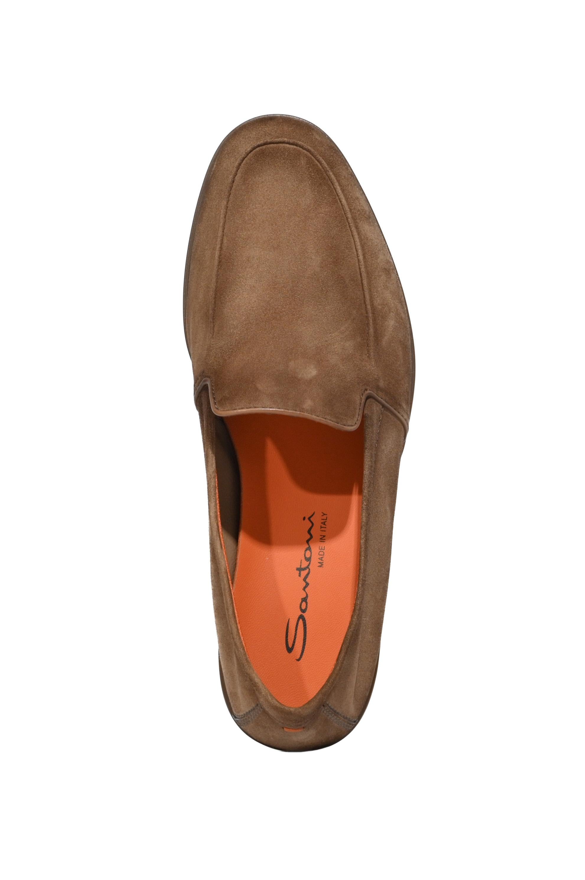 Santoni Slip on in camoscio con suola tono su tono MGAR18829TGRSEAA M21 
