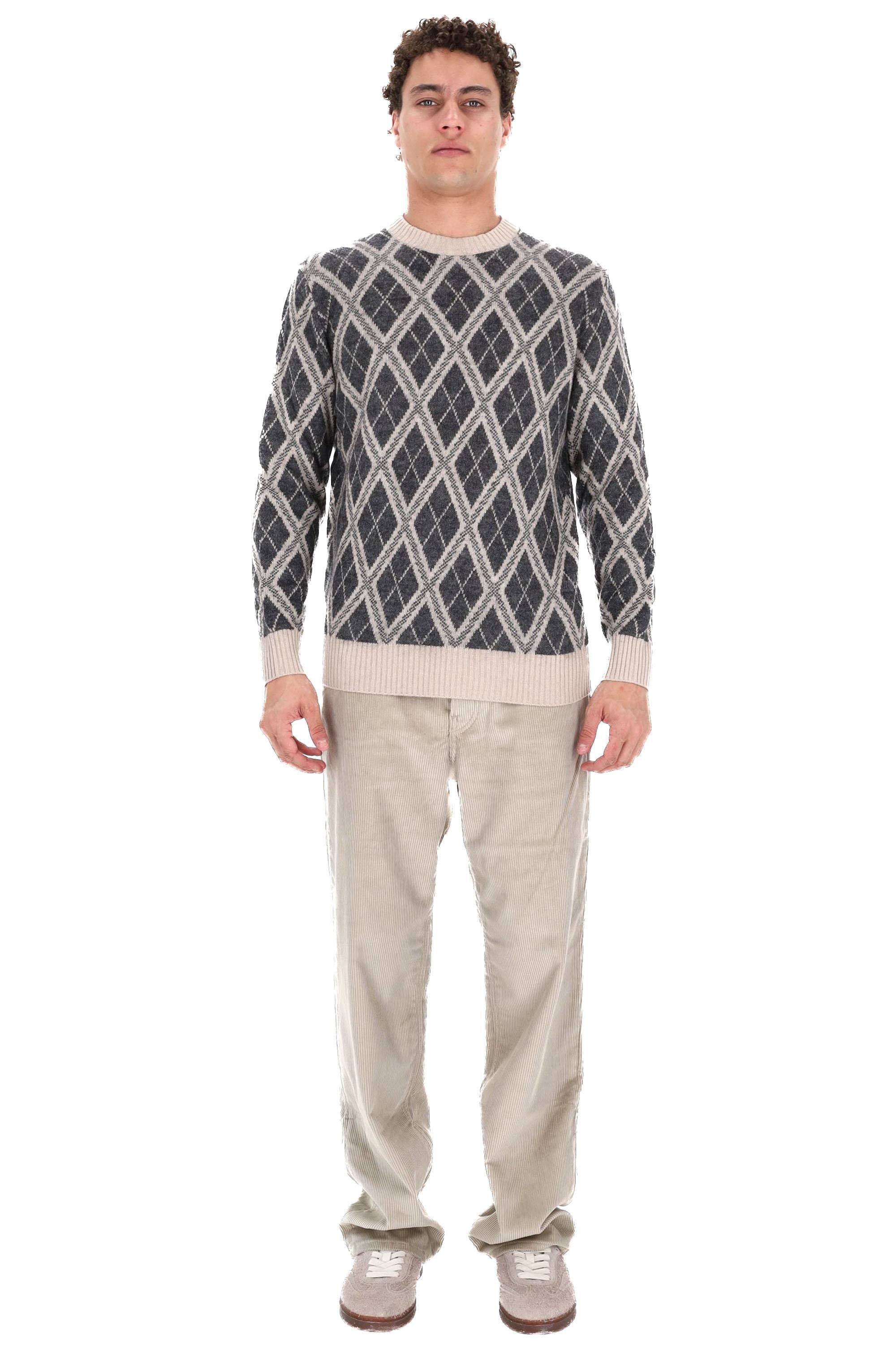 Ballantyne Maglia girocollo fantasia rombi in lana-mohair B2P000 7W001 98009 